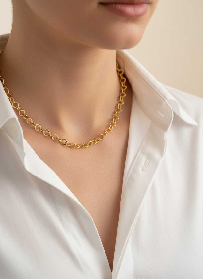 18 Inch Minimalist Geometric Chain Necklace
