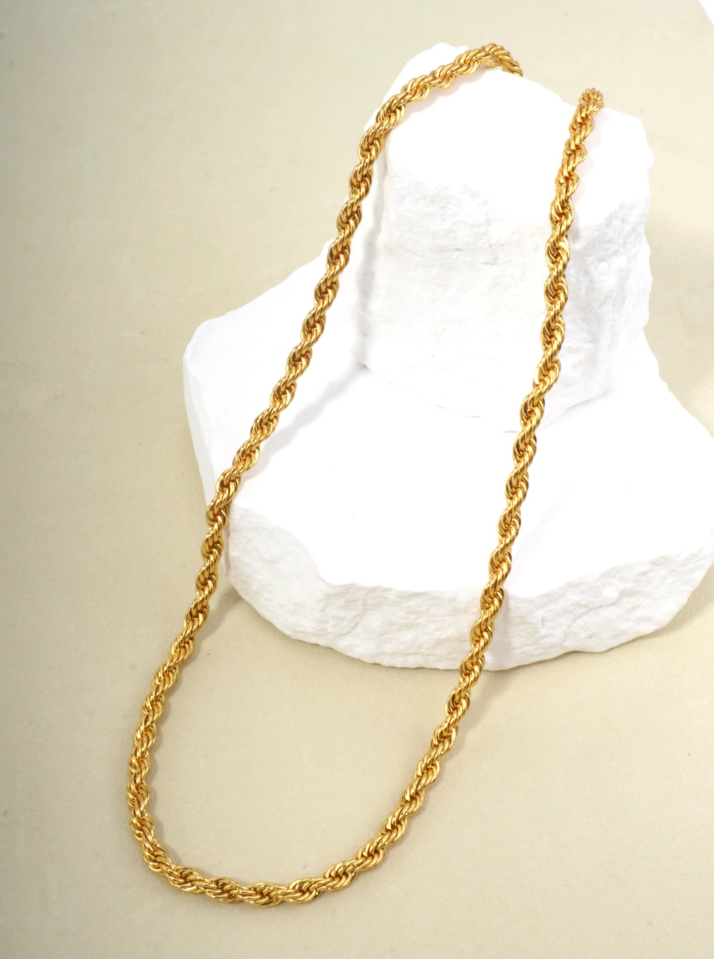 18 Inch Polished Artistic Brass Chain Necklace