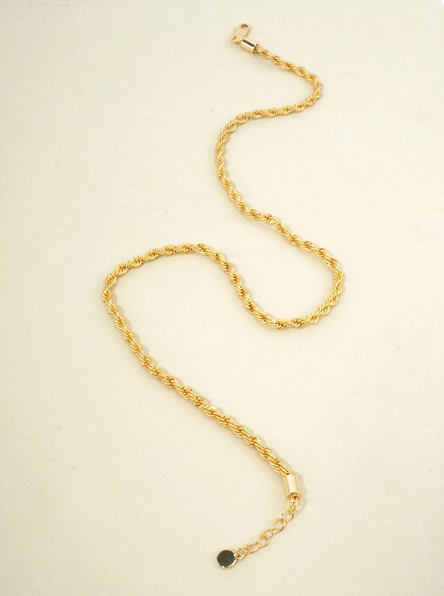 18 Inch Polished Artistic Brass Chain Necklace