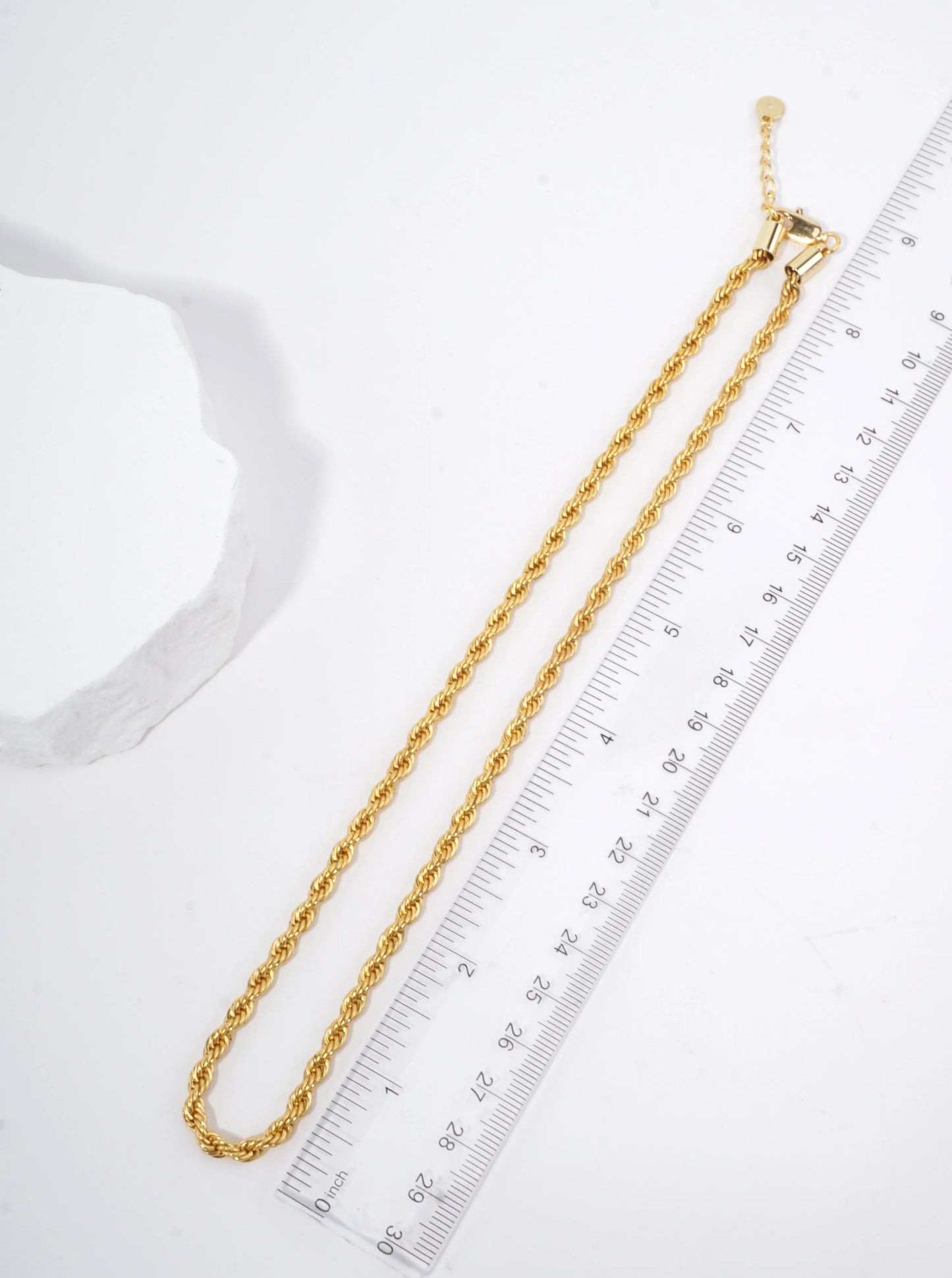 18 Inch Polished Artistic Brass Chain Necklace