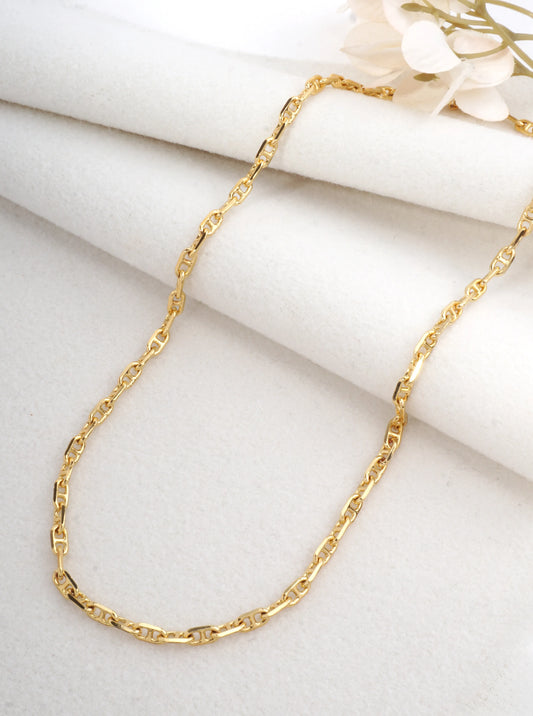 18 Inch Polished Oval Artistic Chain Necklace
