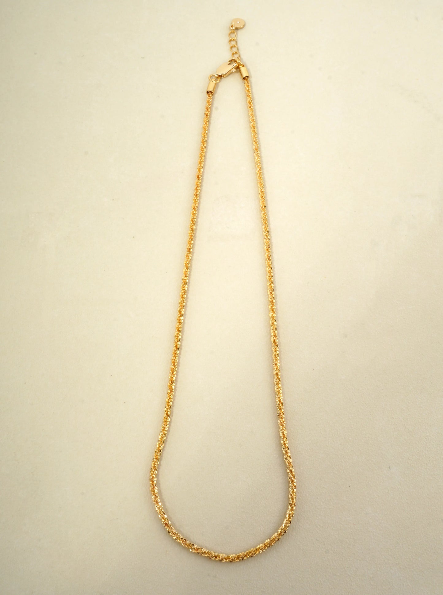 18 Inch Textured Artistic Brass Chain Necklace