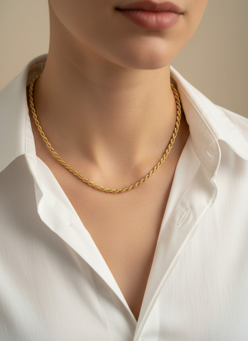 18 Inch Twisted Rope Chain Necklace