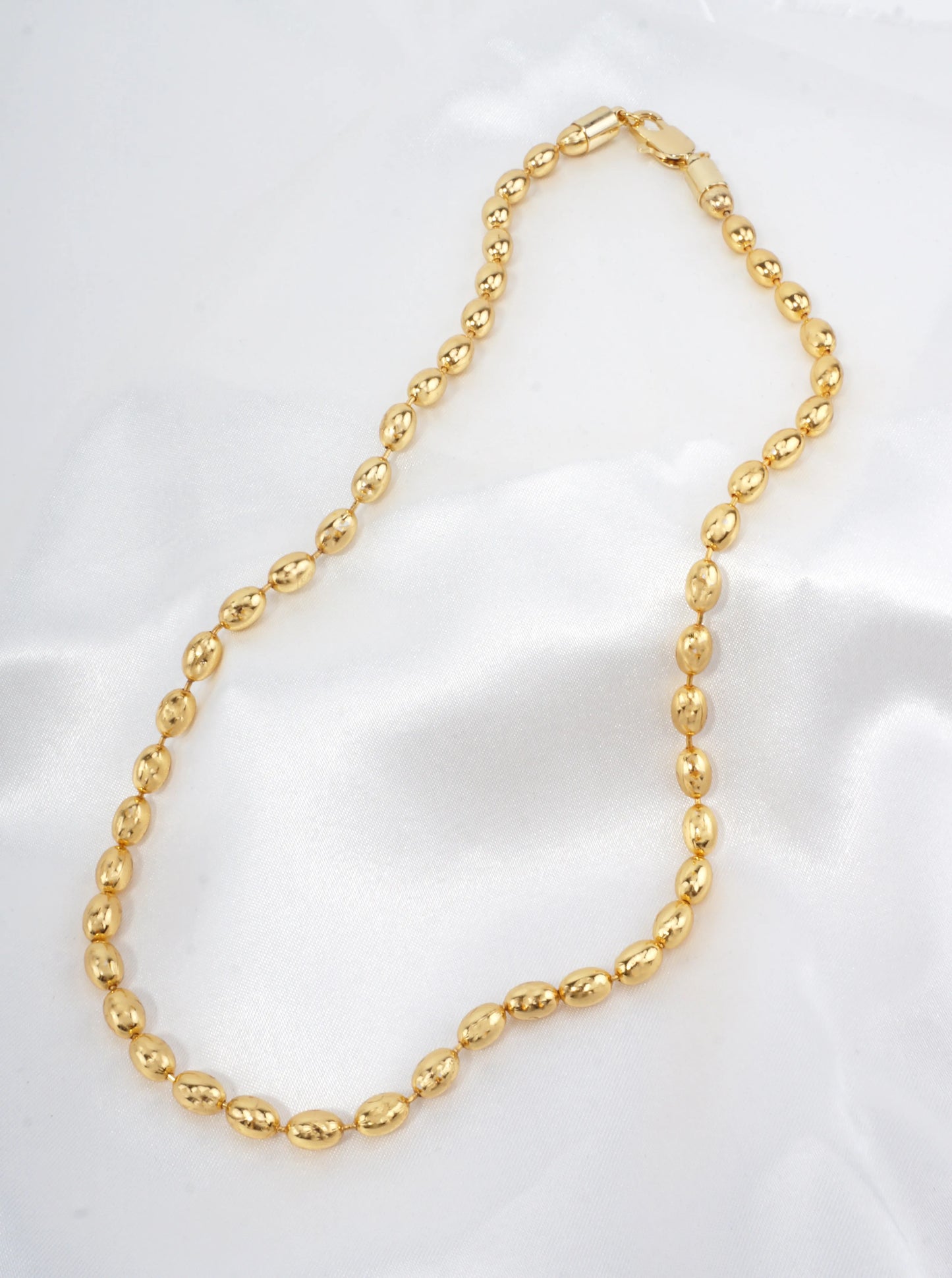 18 Inch Polished Beaded Chain Necklace