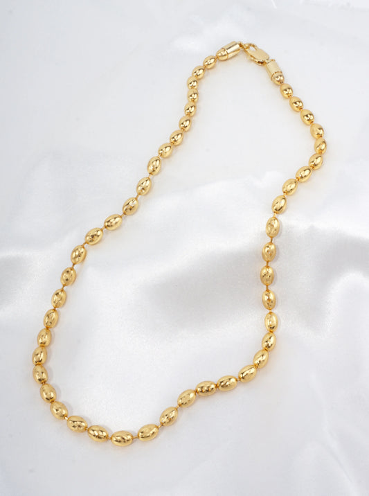 18 Inch Polished Beaded Chain Necklace