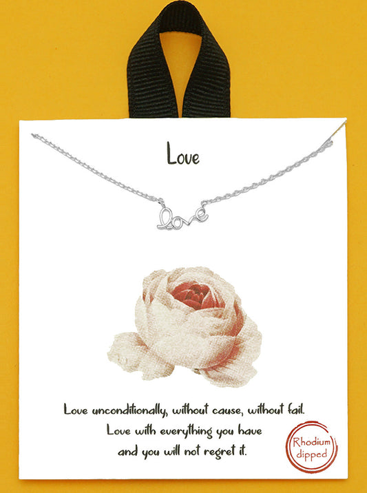18K GOLD DIPPED LOVE WORD PENDANT DELICATE NECKLACE GOLD