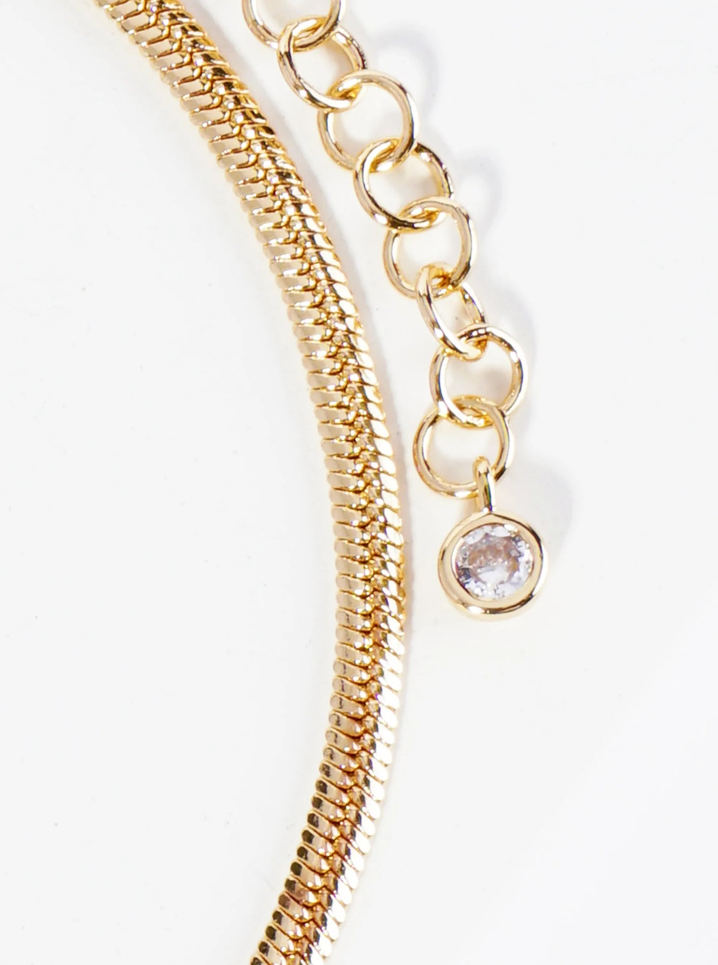 18K Gold Dipped  Two And A Half Millimeters Brass Herringbone Chain Anklet