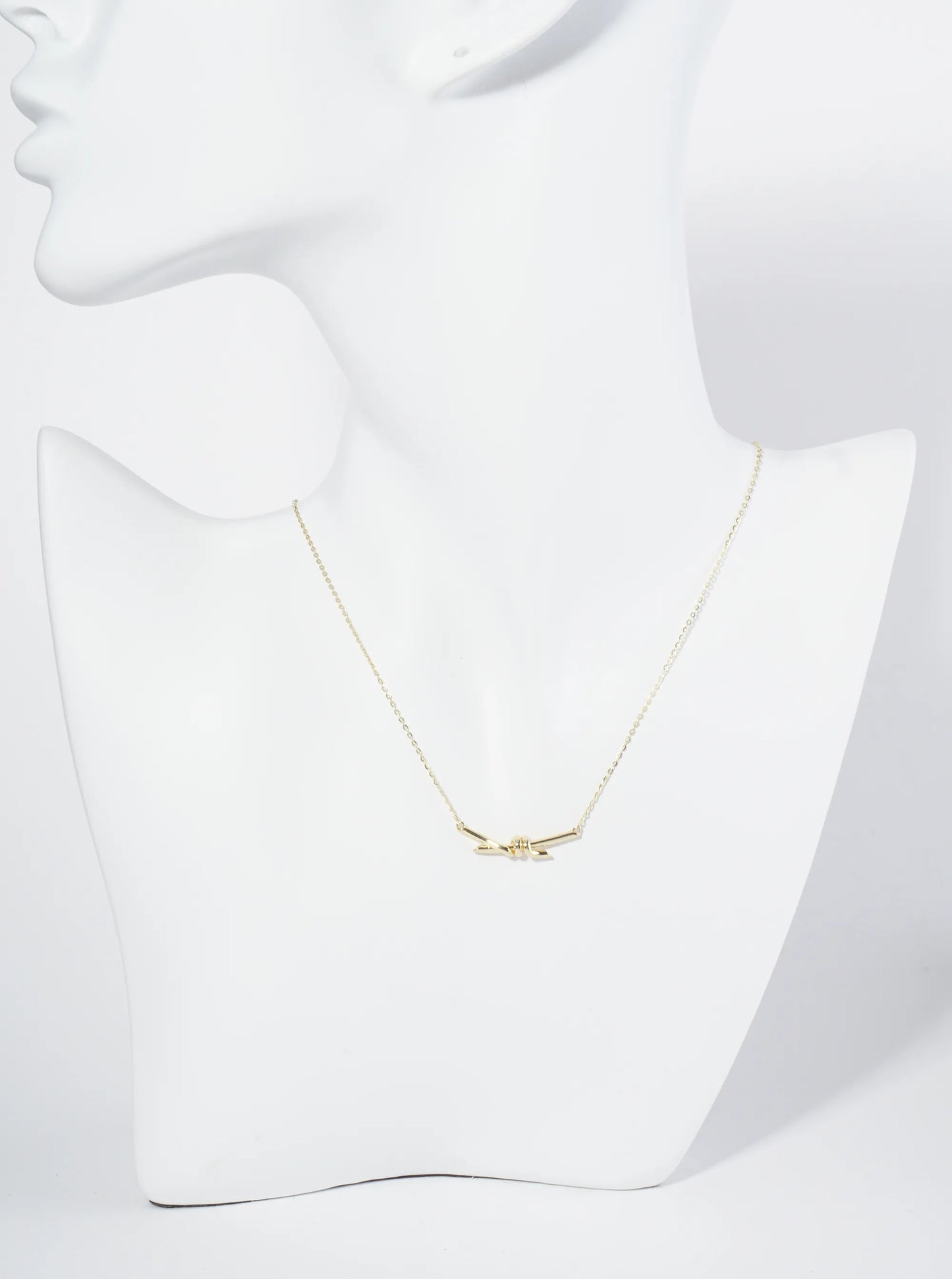 18K Gold Dipped 1 Inch Brass Knot Pendant Necklace