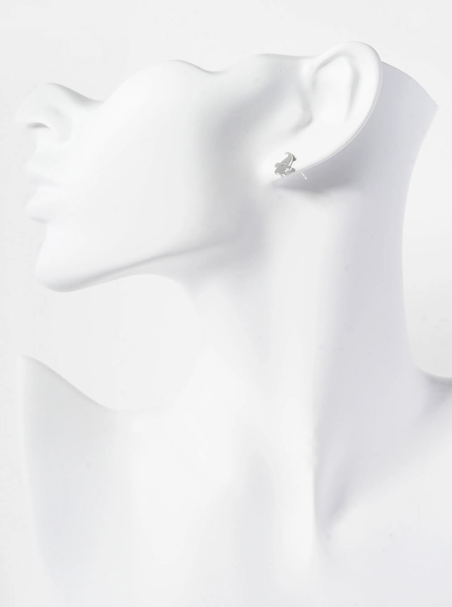 18K Gold Dipped 10mm Brass Ghost Sterling Silver Post Halloween Stud Earrings