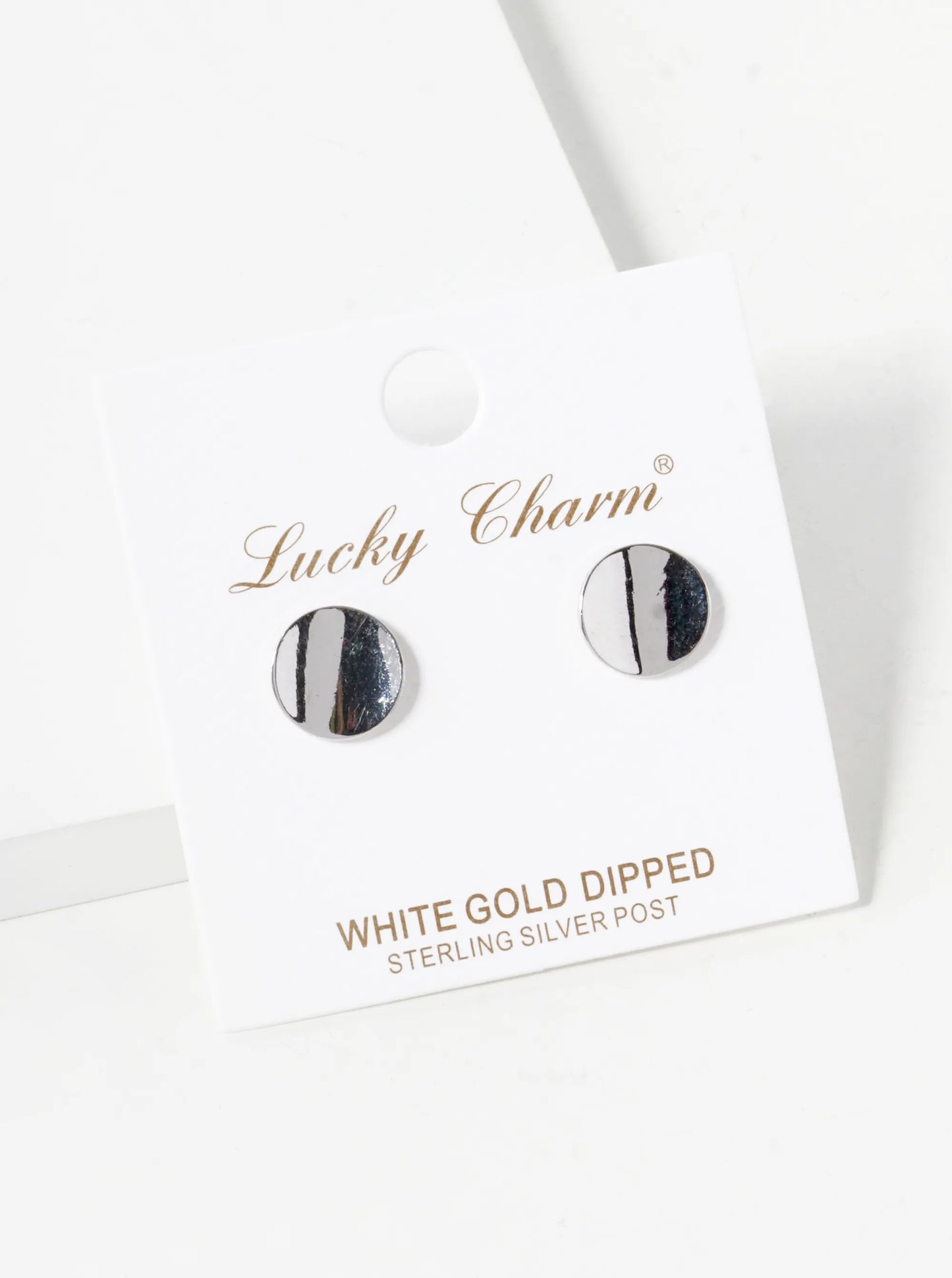 18K Gold Dipped 10mm Curved Brass Round Sterling Silver Post Stud Earrings
