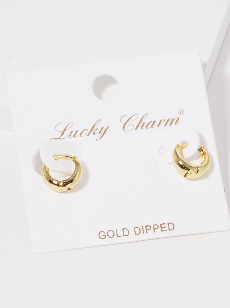 18K Gold Dipped 10mm Huggie Earrings