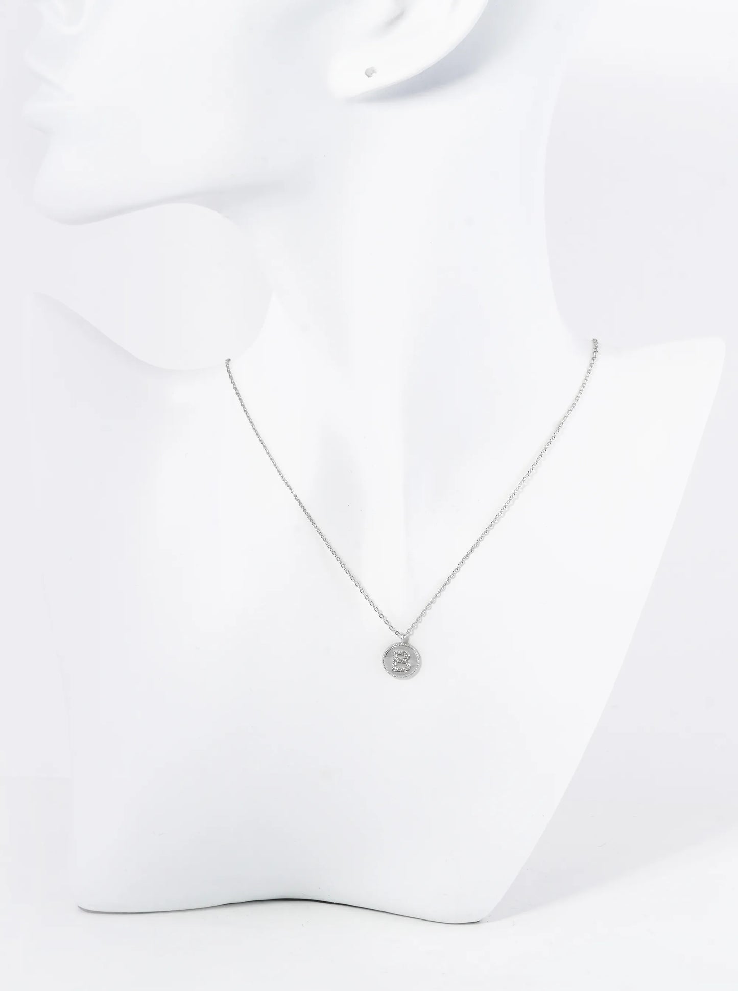 18K Gold Dipped 10mm Medallion Pave Set CZ Initial Pendant Necklace