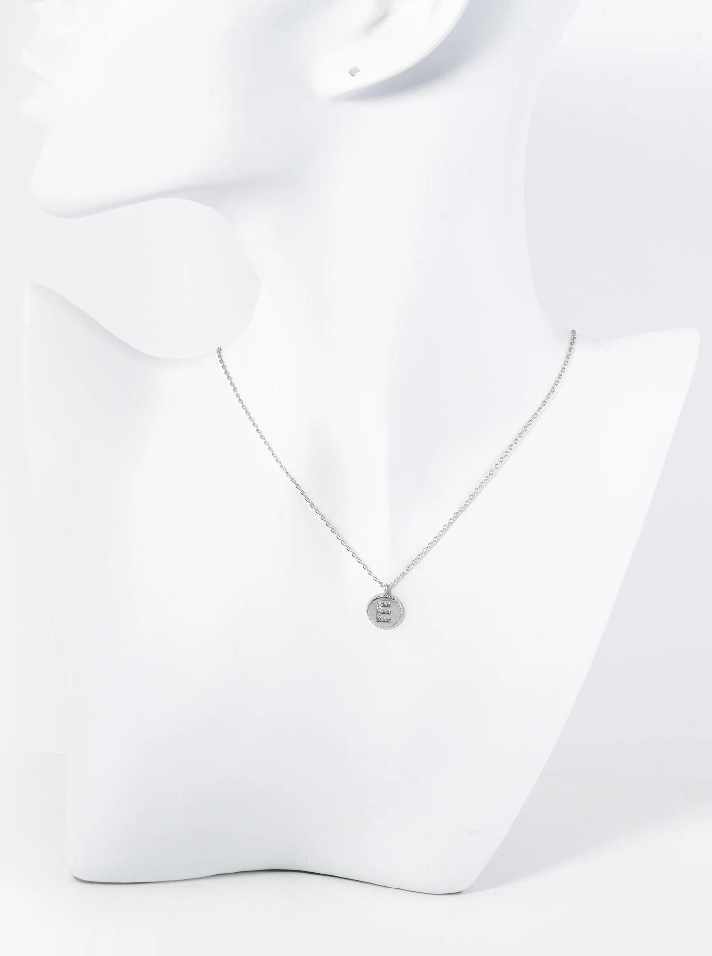 18K Gold Dipped 10mm Medallion Pave Set CZ Initial Pendant Necklace