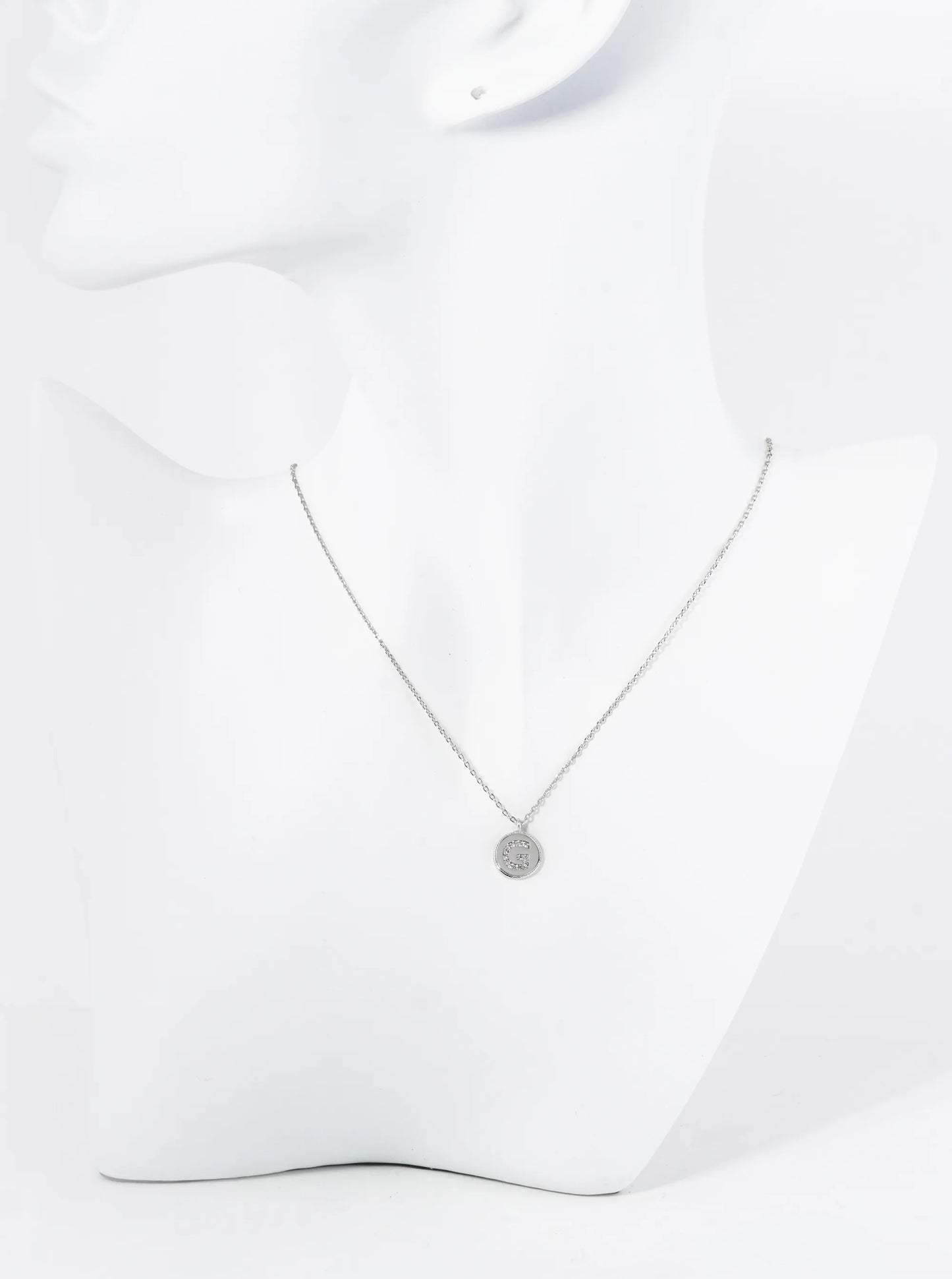 18K Gold Dipped 10mm Medallion Pave Set CZ Initial Pendant Necklace