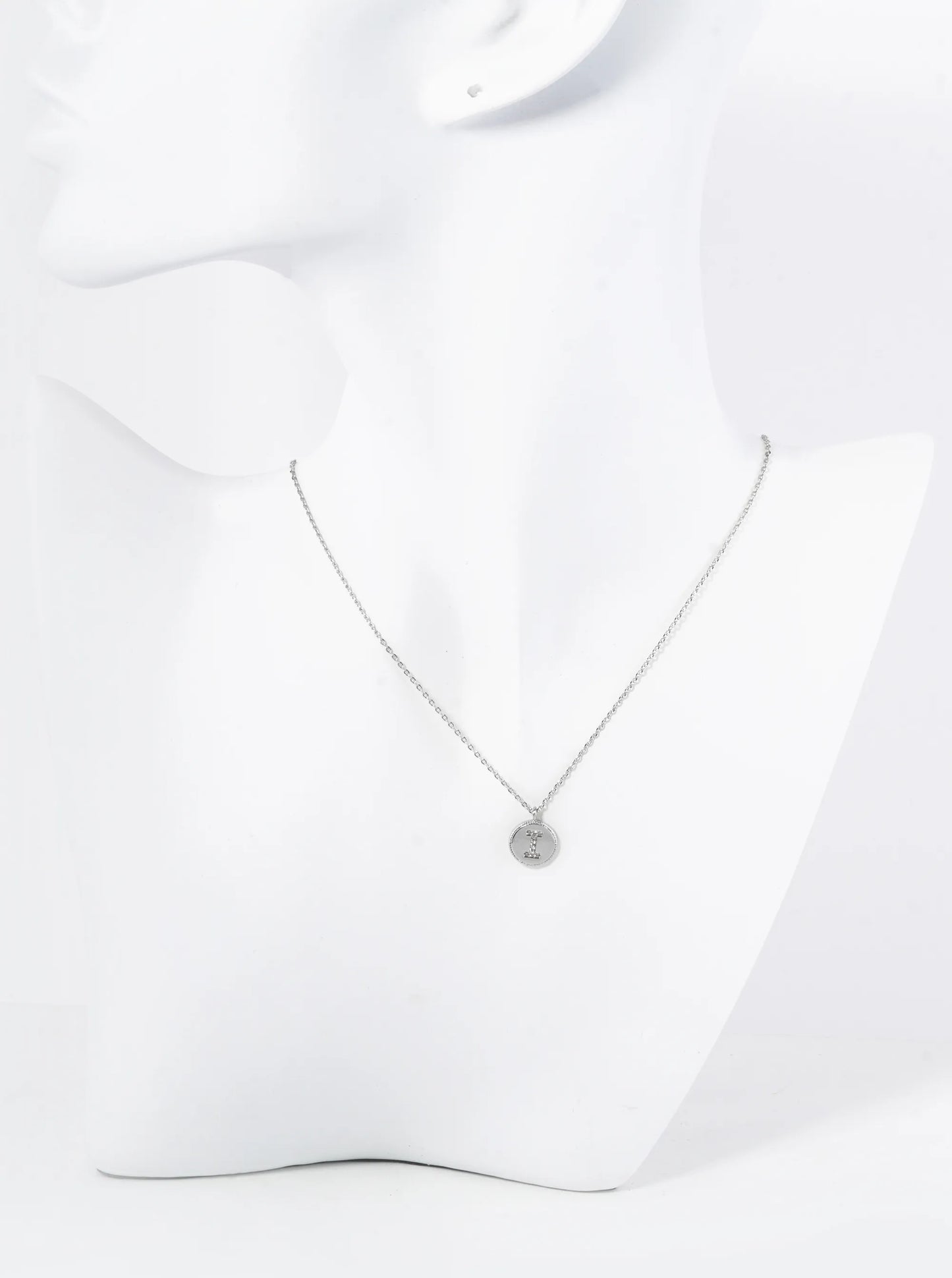 18K Gold Dipped 10mm Medallion Pave Set CZ Initial Pendant Necklace