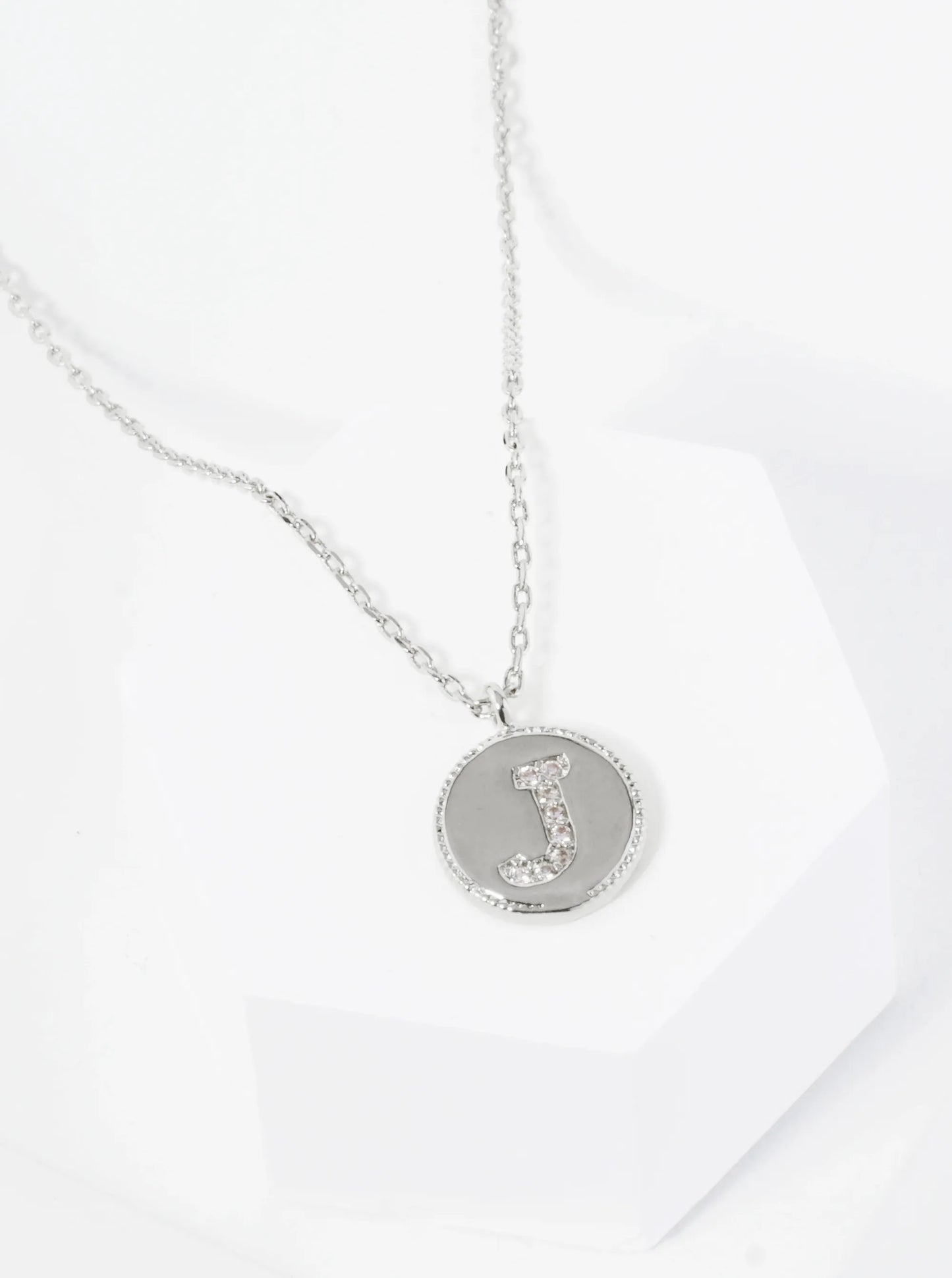 18K Gold Dipped 10mm Medallion Pave Set CZ Initial Pendant Necklace