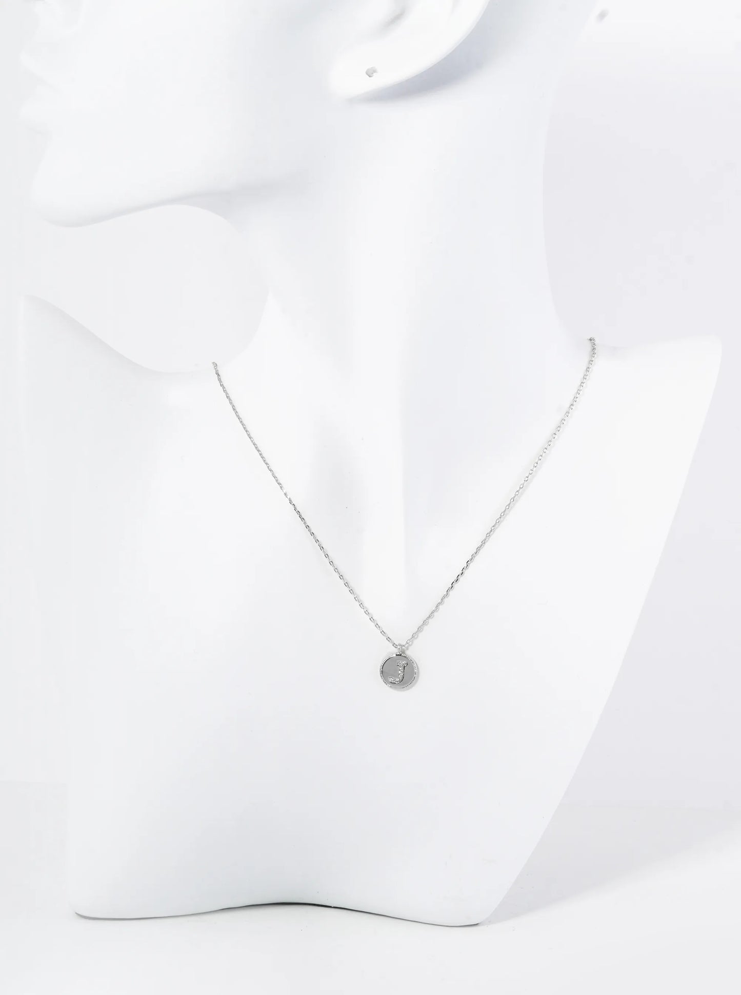 18K Gold Dipped 10mm Medallion Pave Set CZ Initial Pendant Necklace