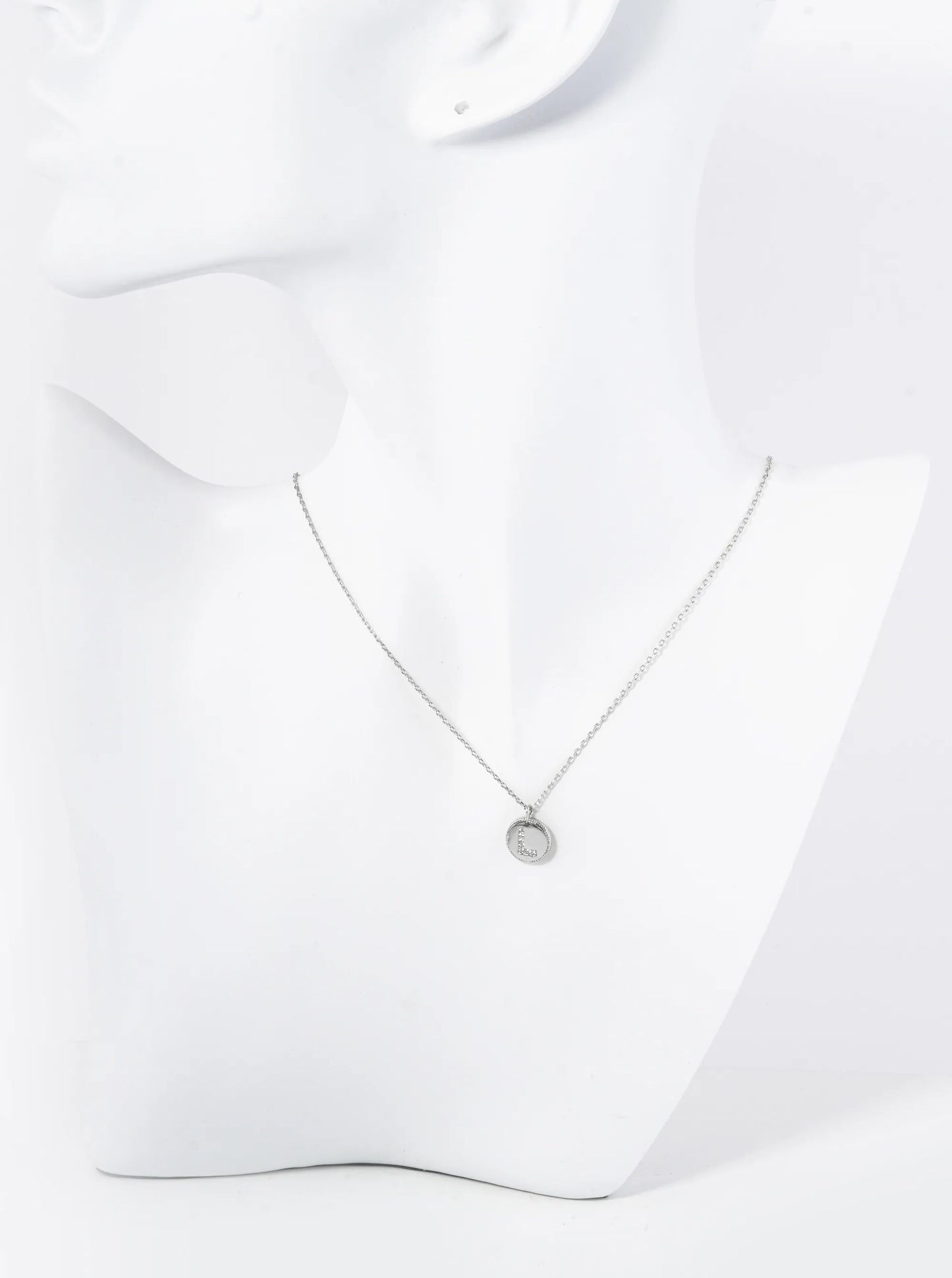 18K Gold Dipped 10mm Medallion Pave Set CZ Initial Pendant Necklace