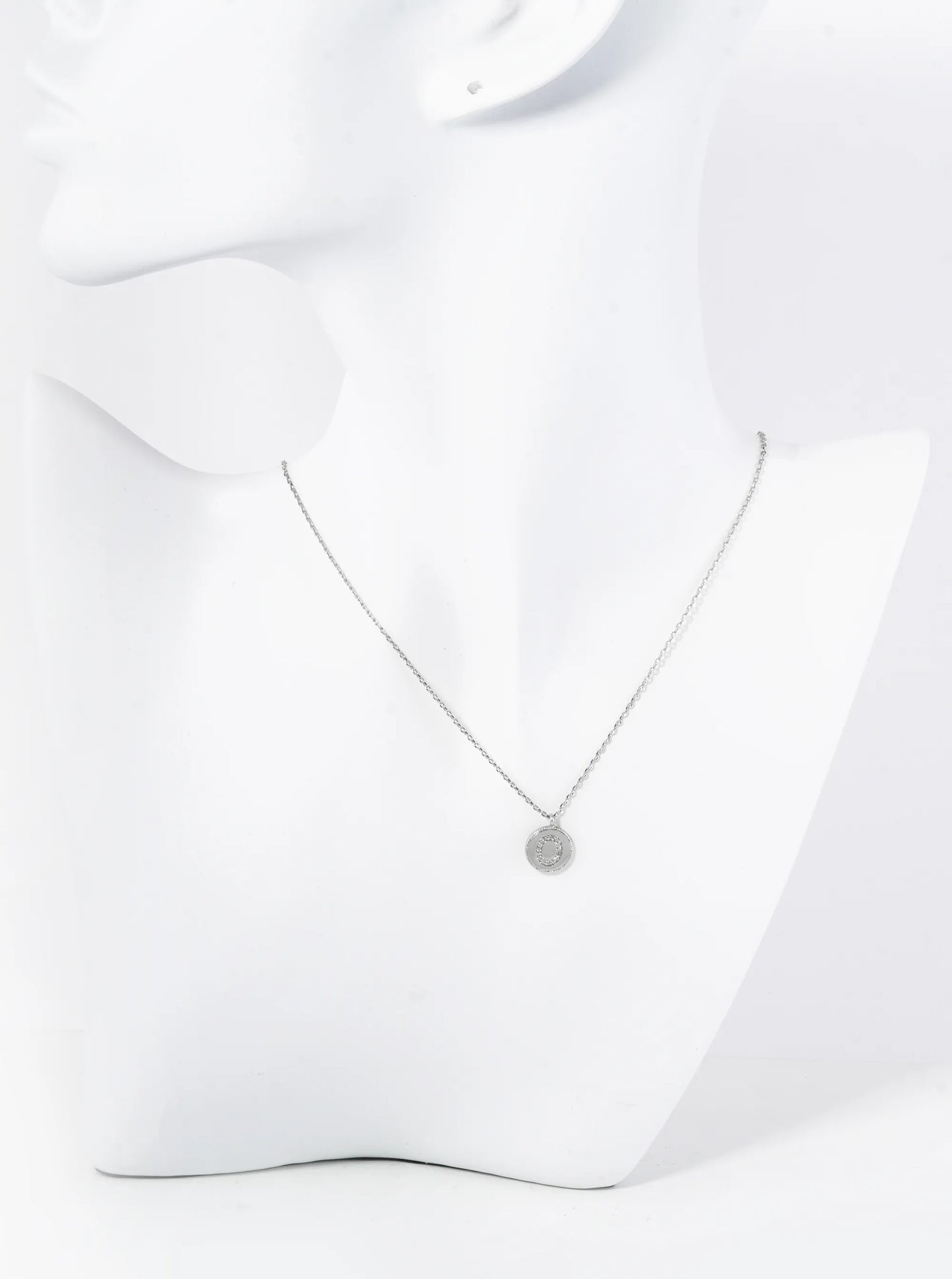 18K Gold Dipped 10mm Medallion Pave Set CZ Initial Pendant Necklace