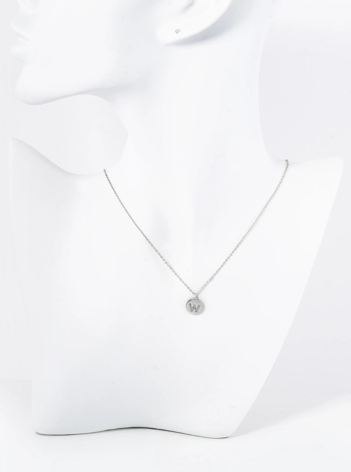 18K Gold Dipped 10mm Medallion Pave Set CZ Initial Pendant Necklace