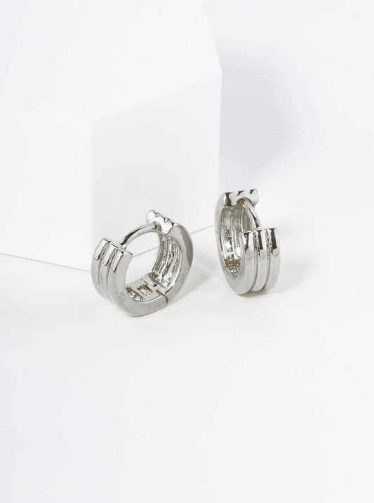 18K Gold Dipped 10mm Textured Huggie Hoop Earrings
