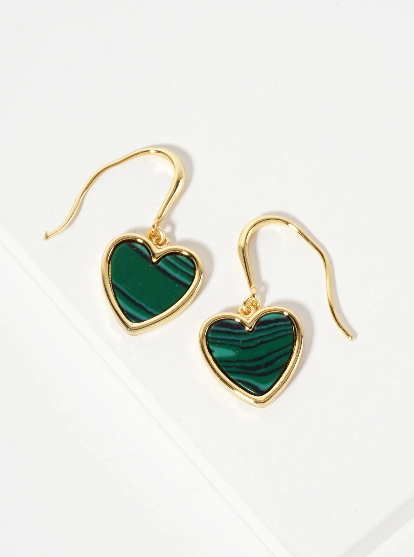18K-Gold-Dipped 11mm Heart Drop Dangle Earrings