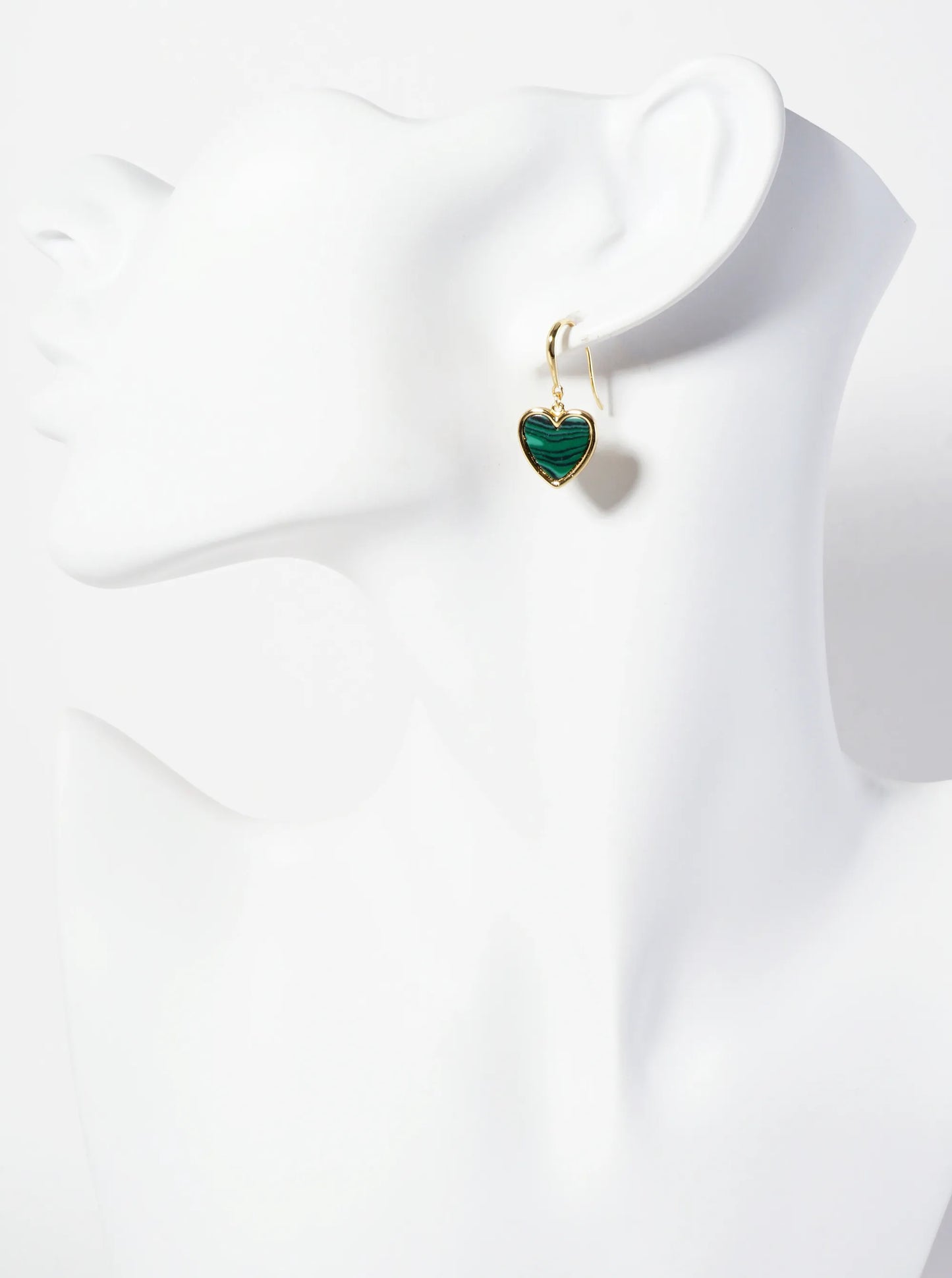 18K-Gold-Dipped 11mm Heart Drop Dangle Earrings