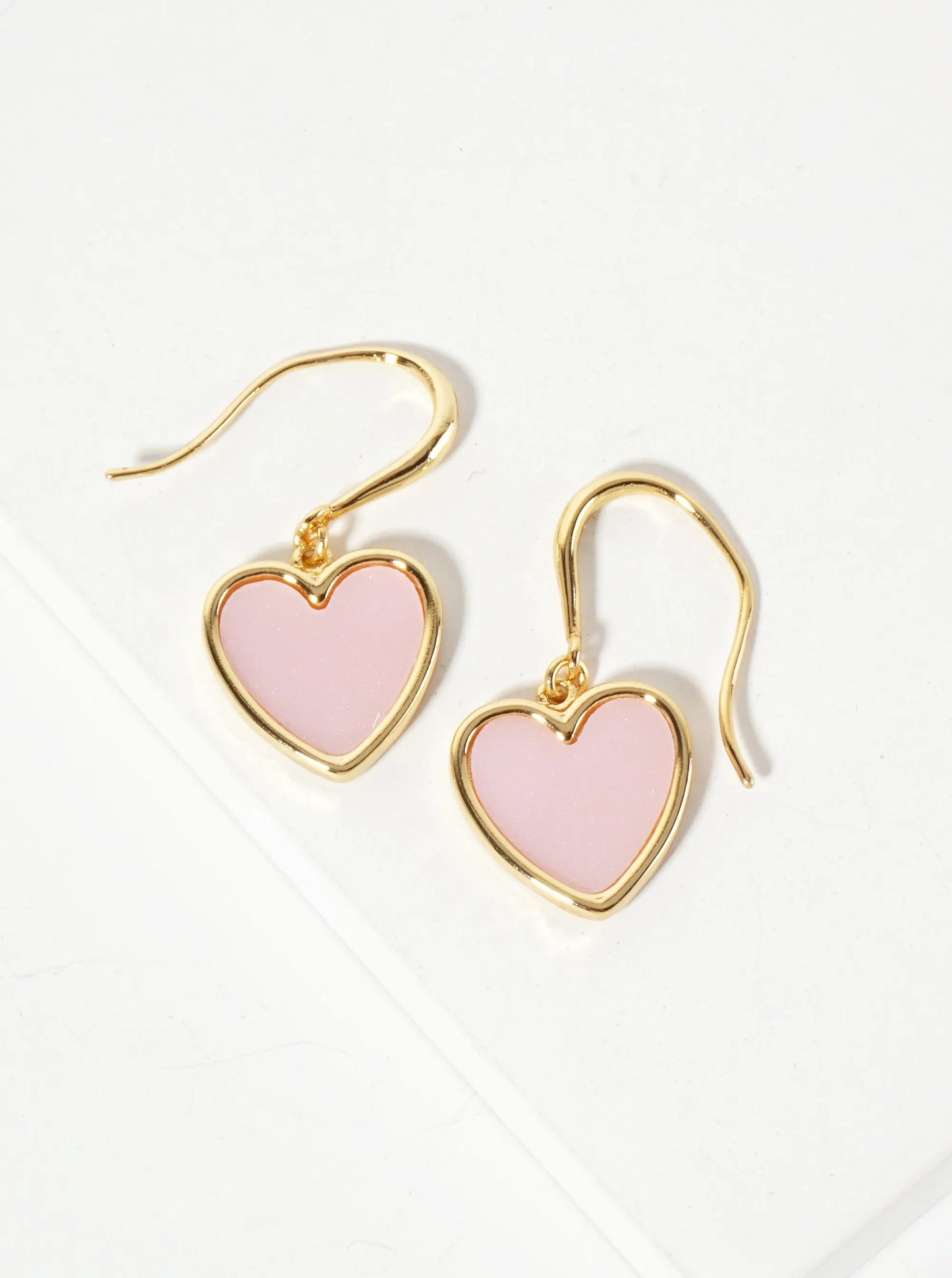 18K-Gold-Dipped 11mm Heart Drop Dangle Earrings