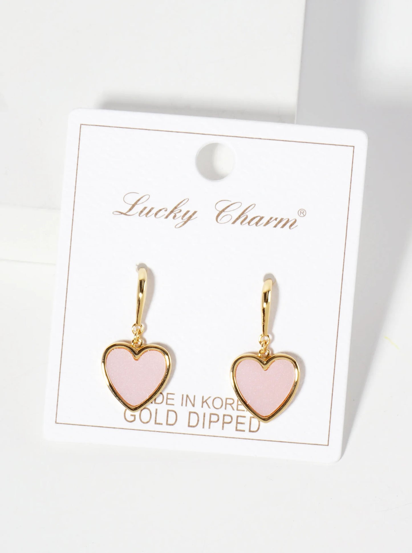 18K-Gold-Dipped 11mm Heart Drop Dangle Earrings