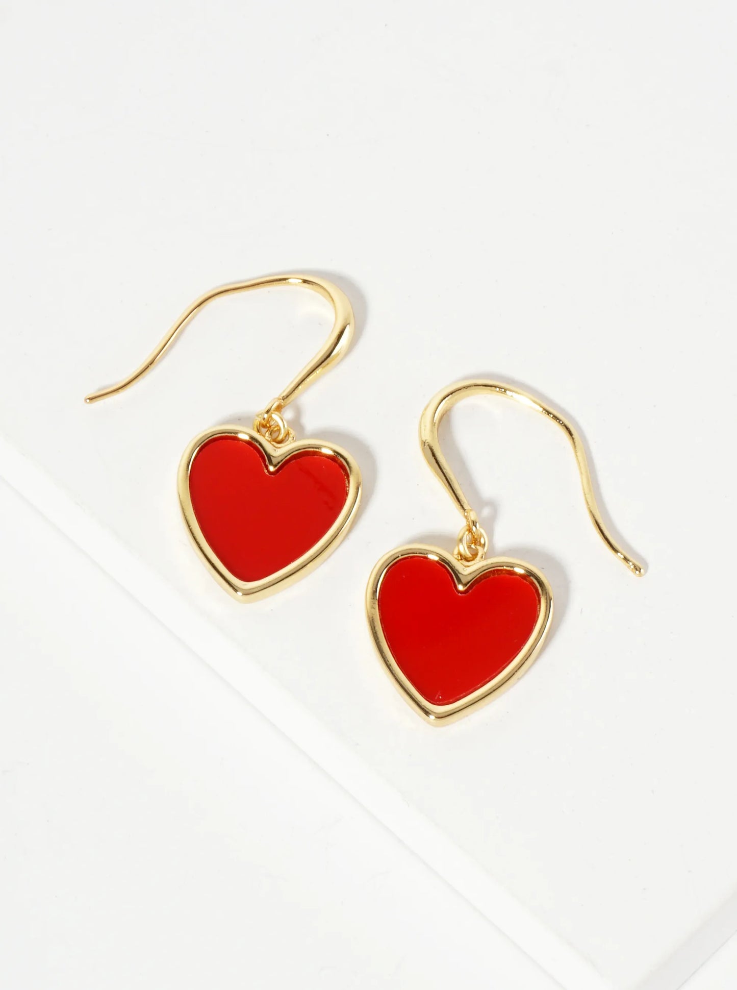 18K-Gold-Dipped 11mm Heart Drop Dangle Earrings