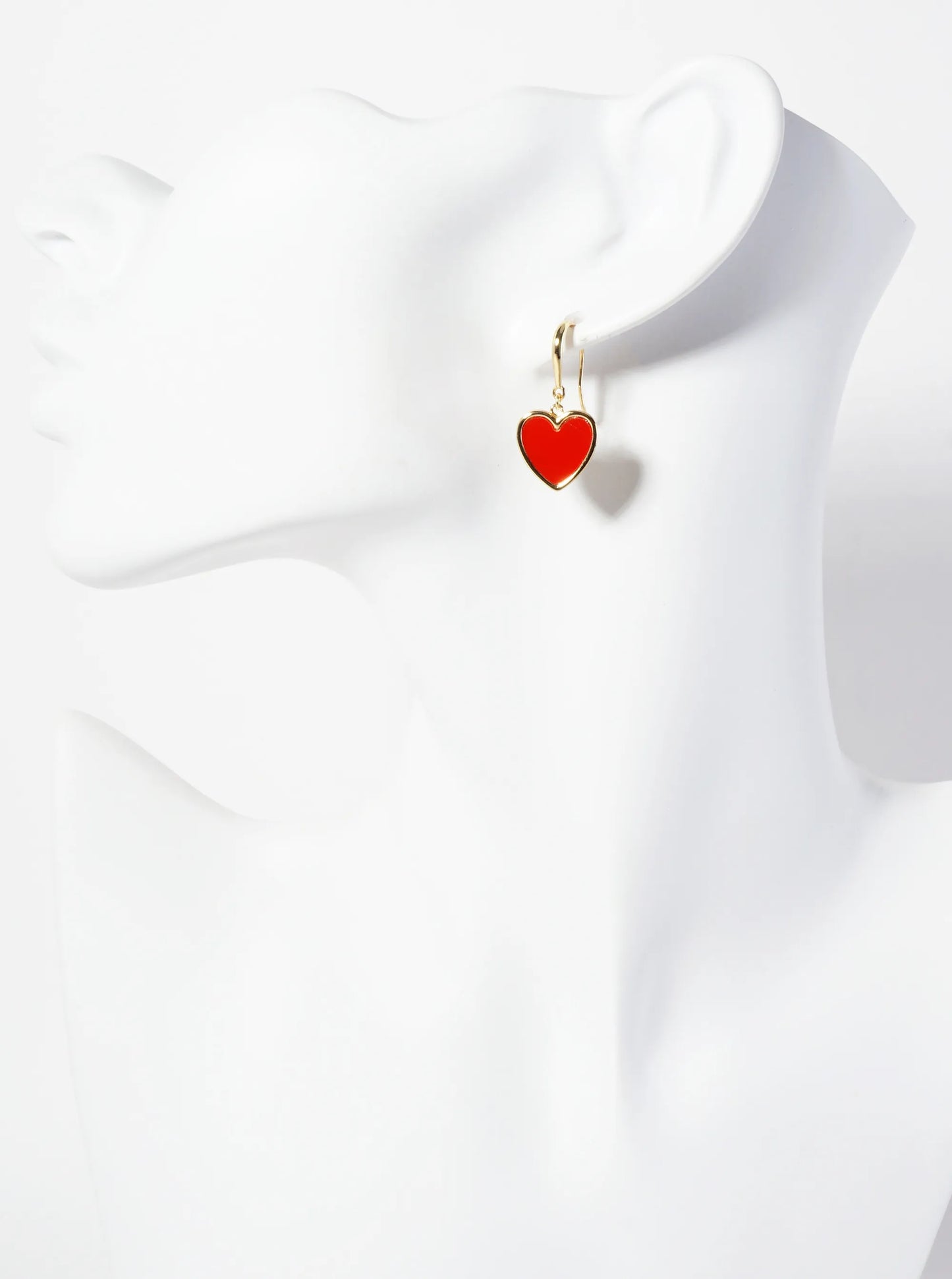 18K-Gold-Dipped 11mm Heart Drop Dangle Earrings