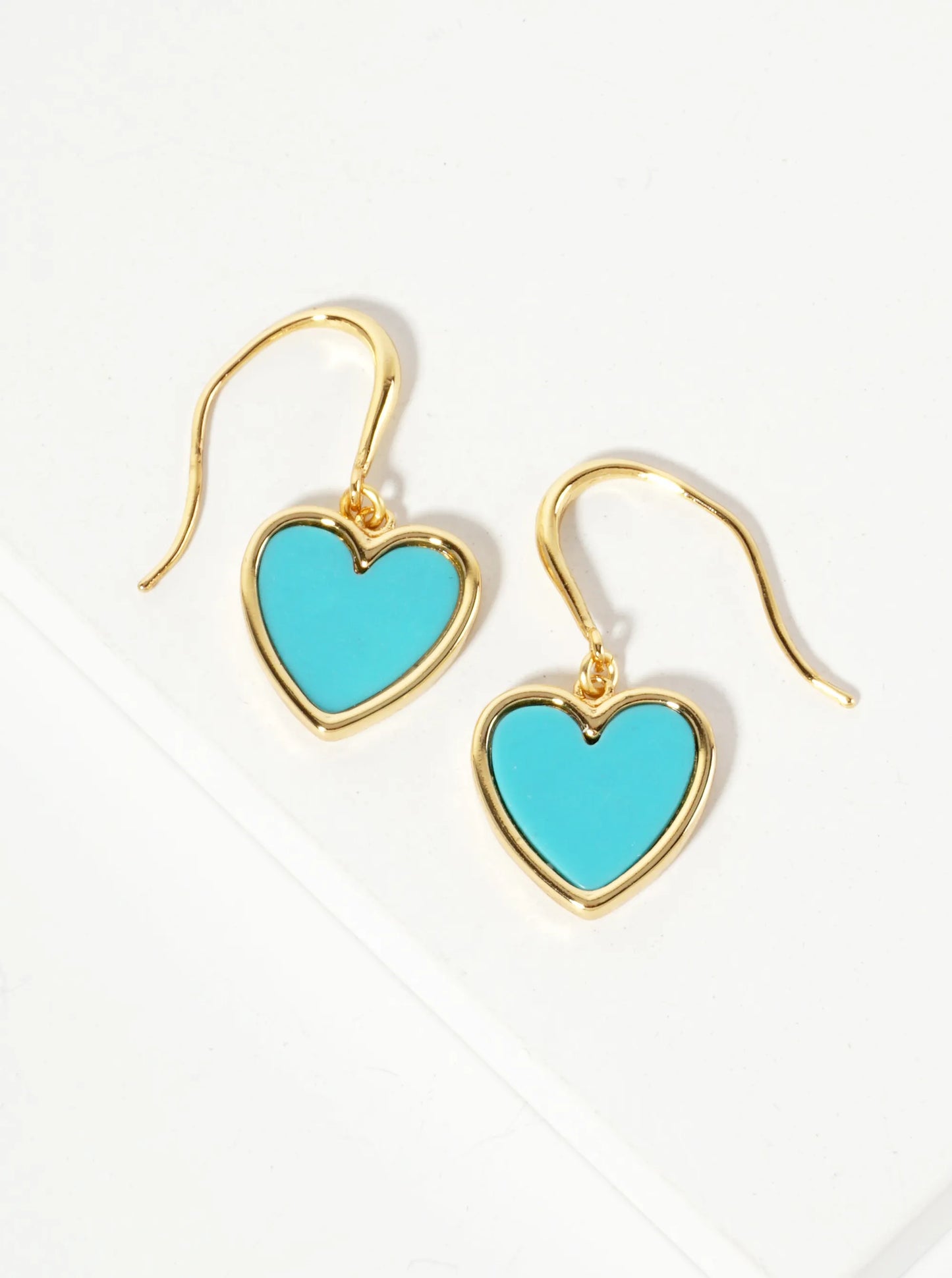 18K-Gold-Dipped 11mm Heart Drop Dangle Earrings