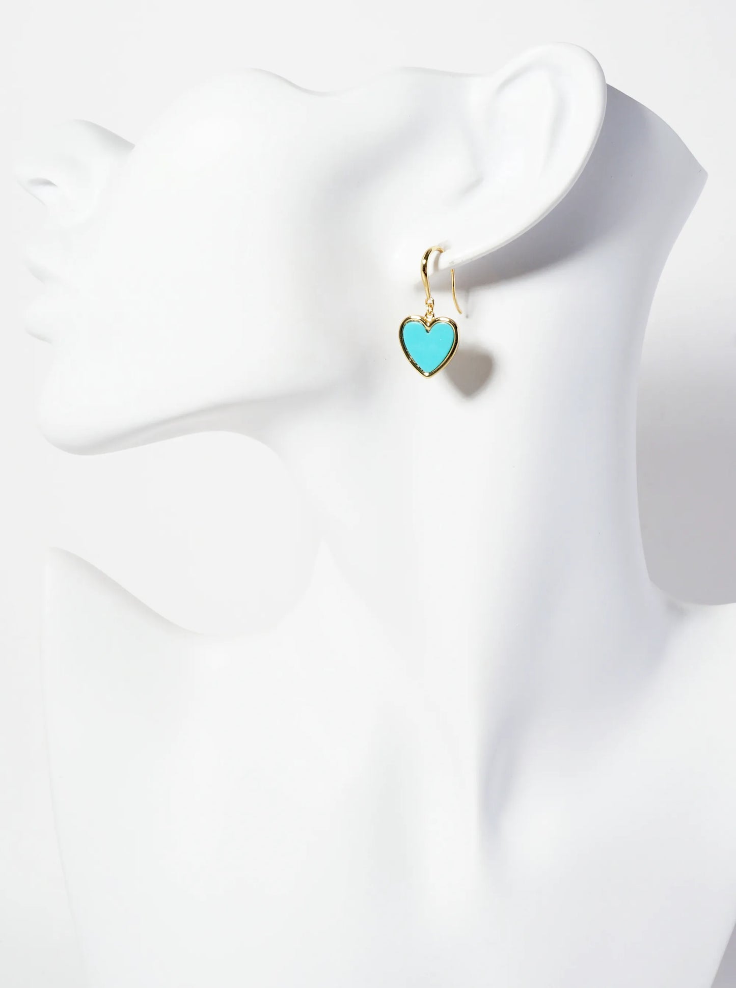 18K-Gold-Dipped 11mm Heart Drop Dangle Earrings
