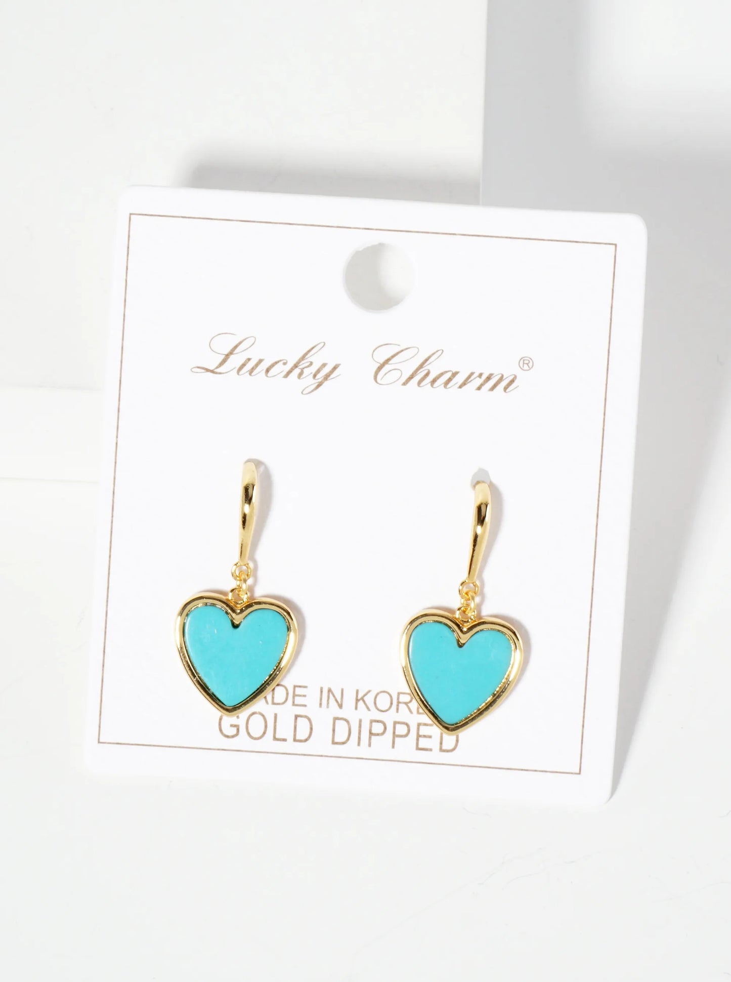 18K-Gold-Dipped 11mm Heart Drop Dangle Earrings