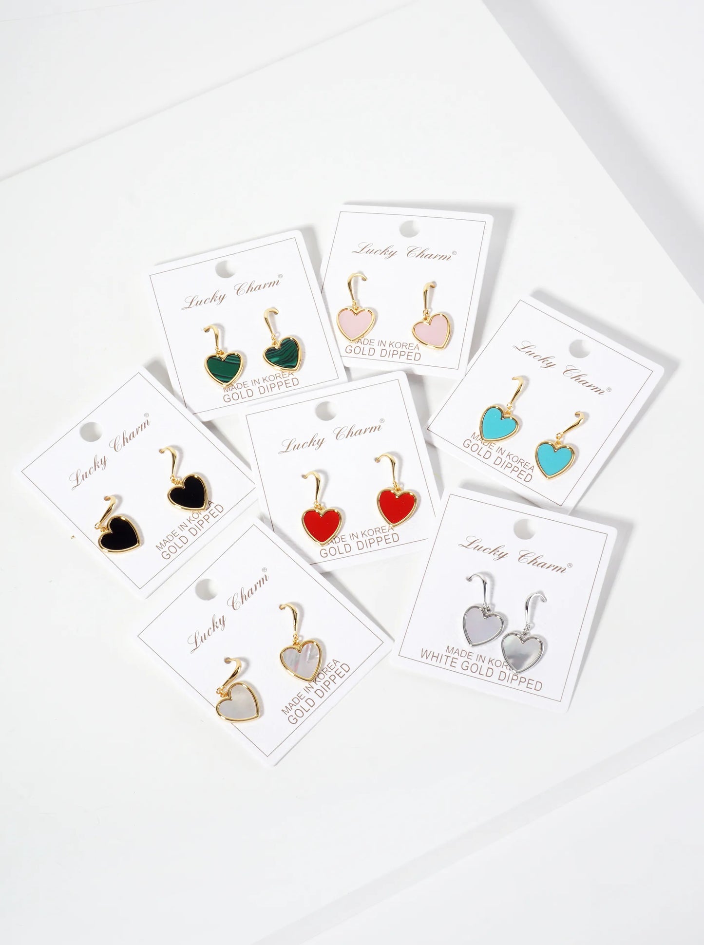 18K-Gold-Dipped 11mm Heart Drop Dangle Earrings