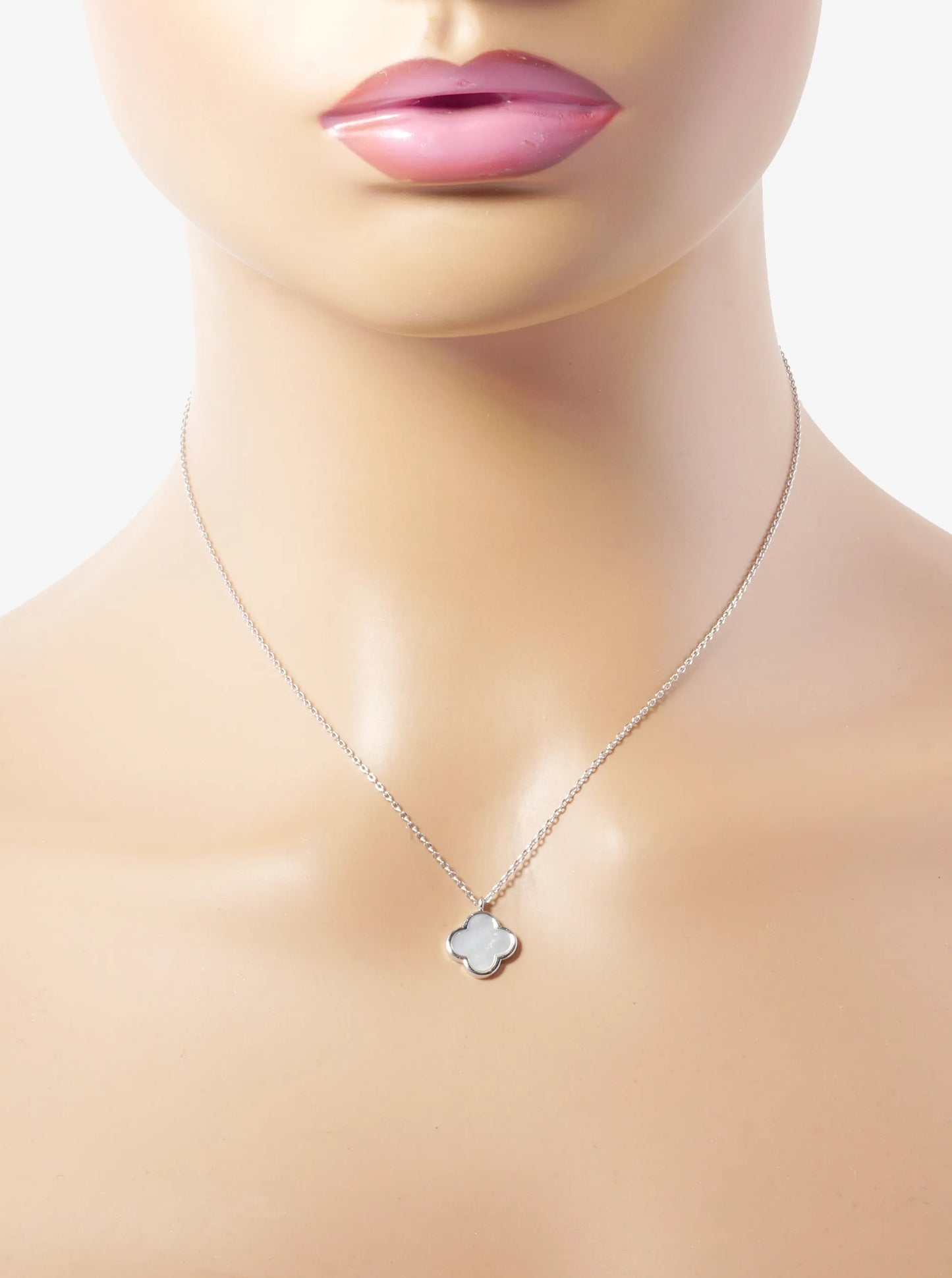 18K Gold Dipped 11mm Quatrefoil Pendant Necklace