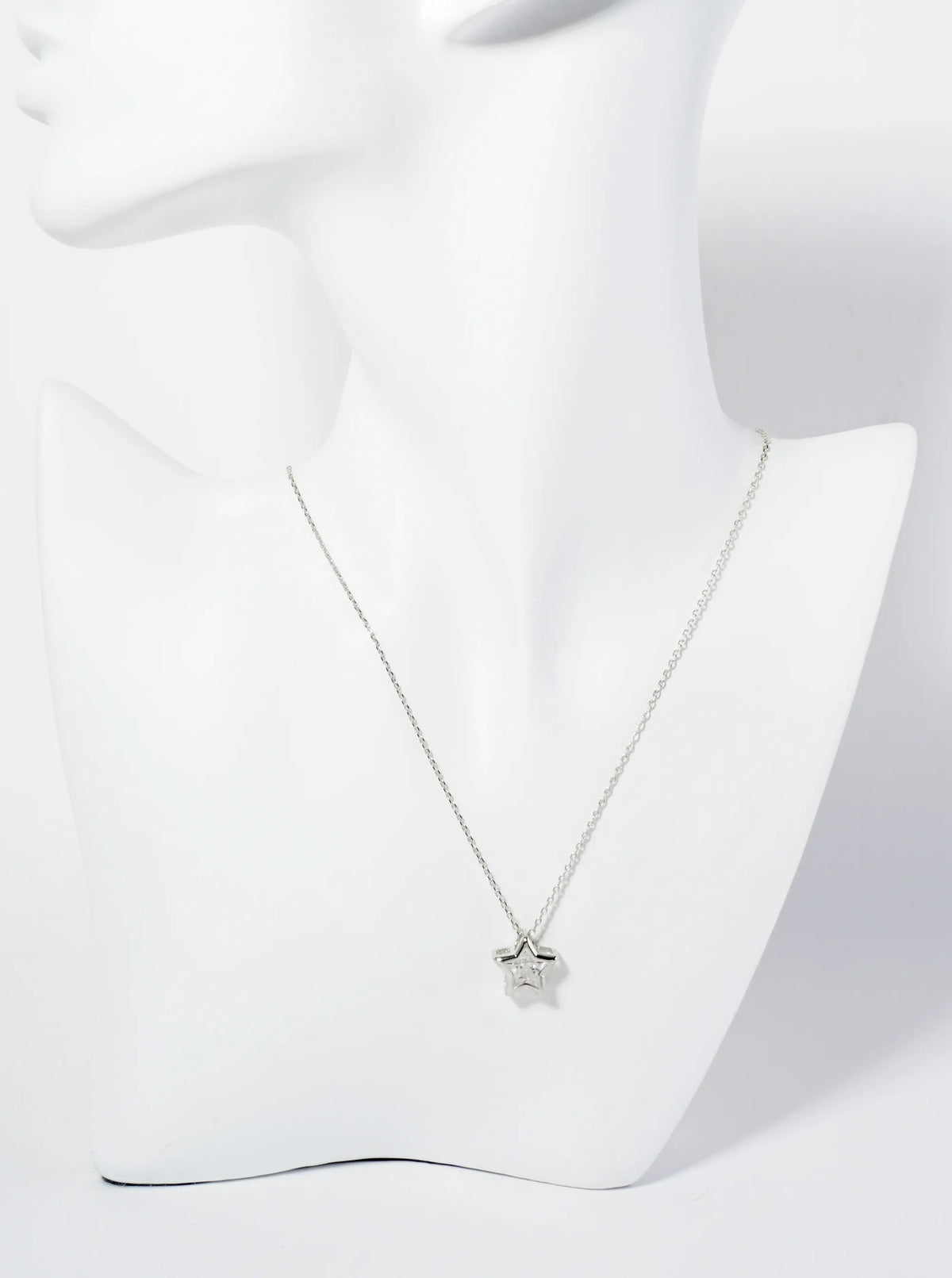 18K Gold Dipped 12mm Bezel Set CZ Star Pendant Necklace