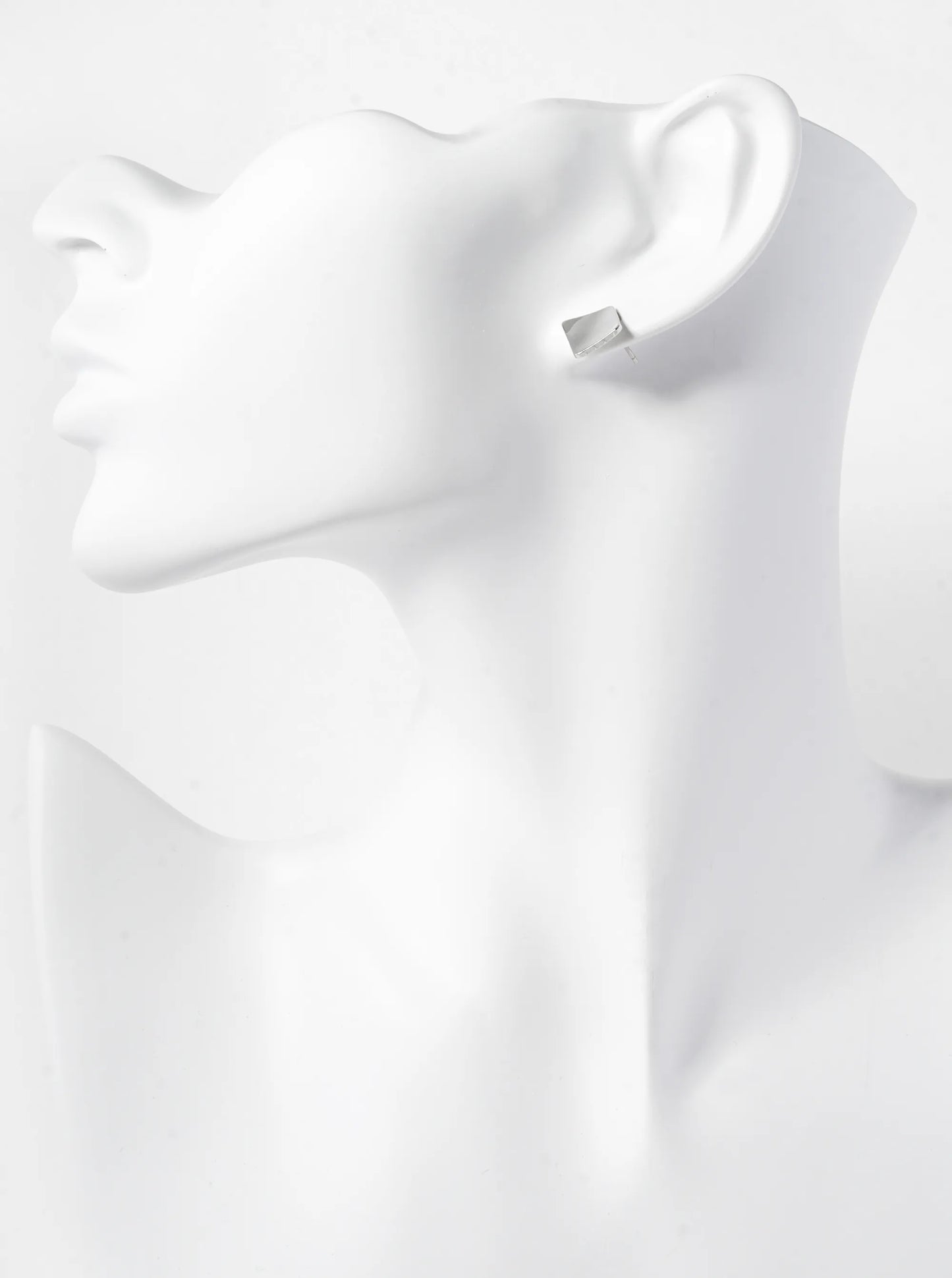 18K Gold Dipped 12mm Curved Brass Rhombus Sterling Silver Post Stud Earrings