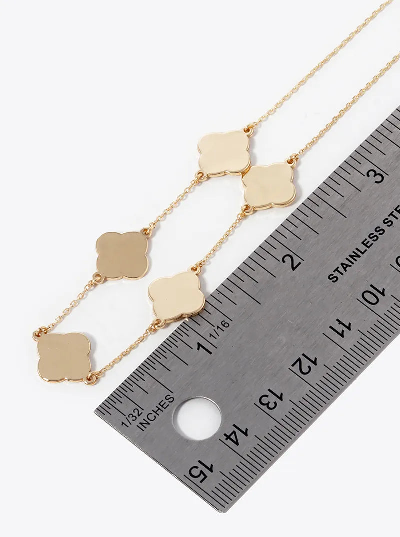 18K Gold Dipped 12mm Five Quatrefoil Necklace