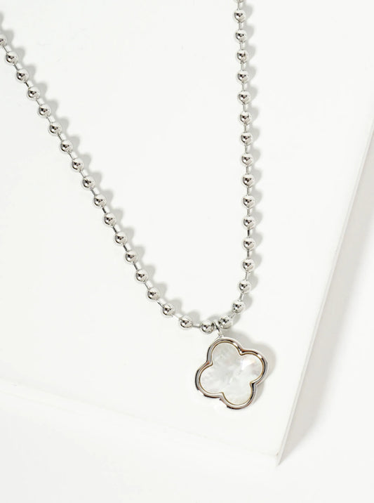18K Gold Dipped 12mm Quatrefoil Pendant Ball Chain Necklace