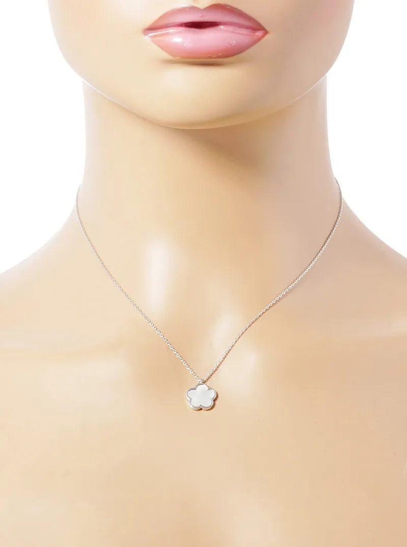 18K Gold Dipped 12mm Semi-Precious Flower Pendant Necklace