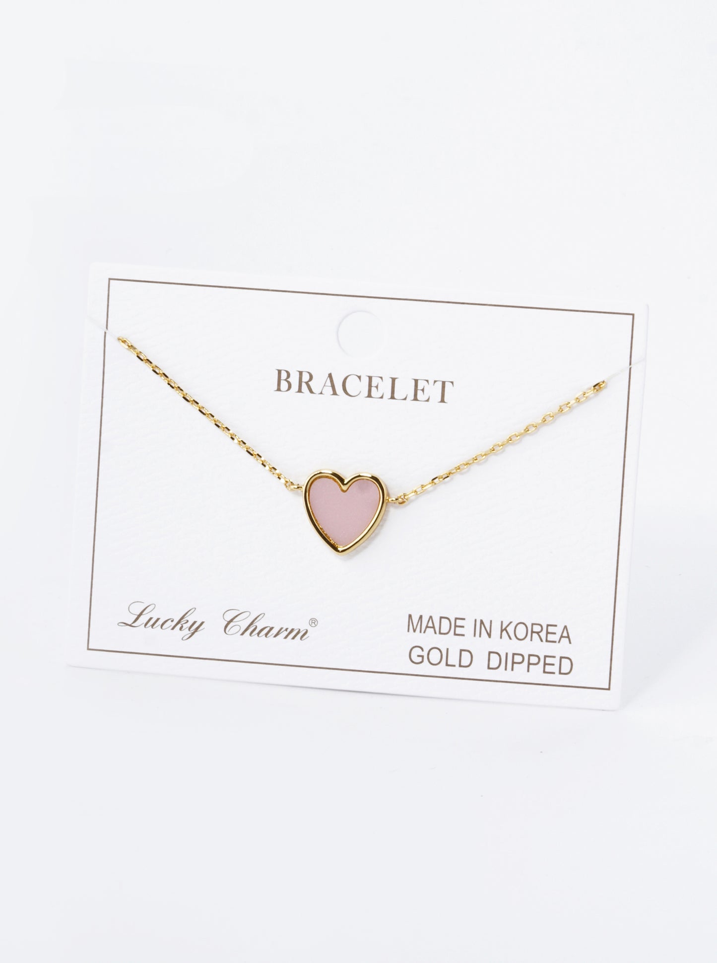 18K Gold Dipped 13mm Heart Chain Bracelet
