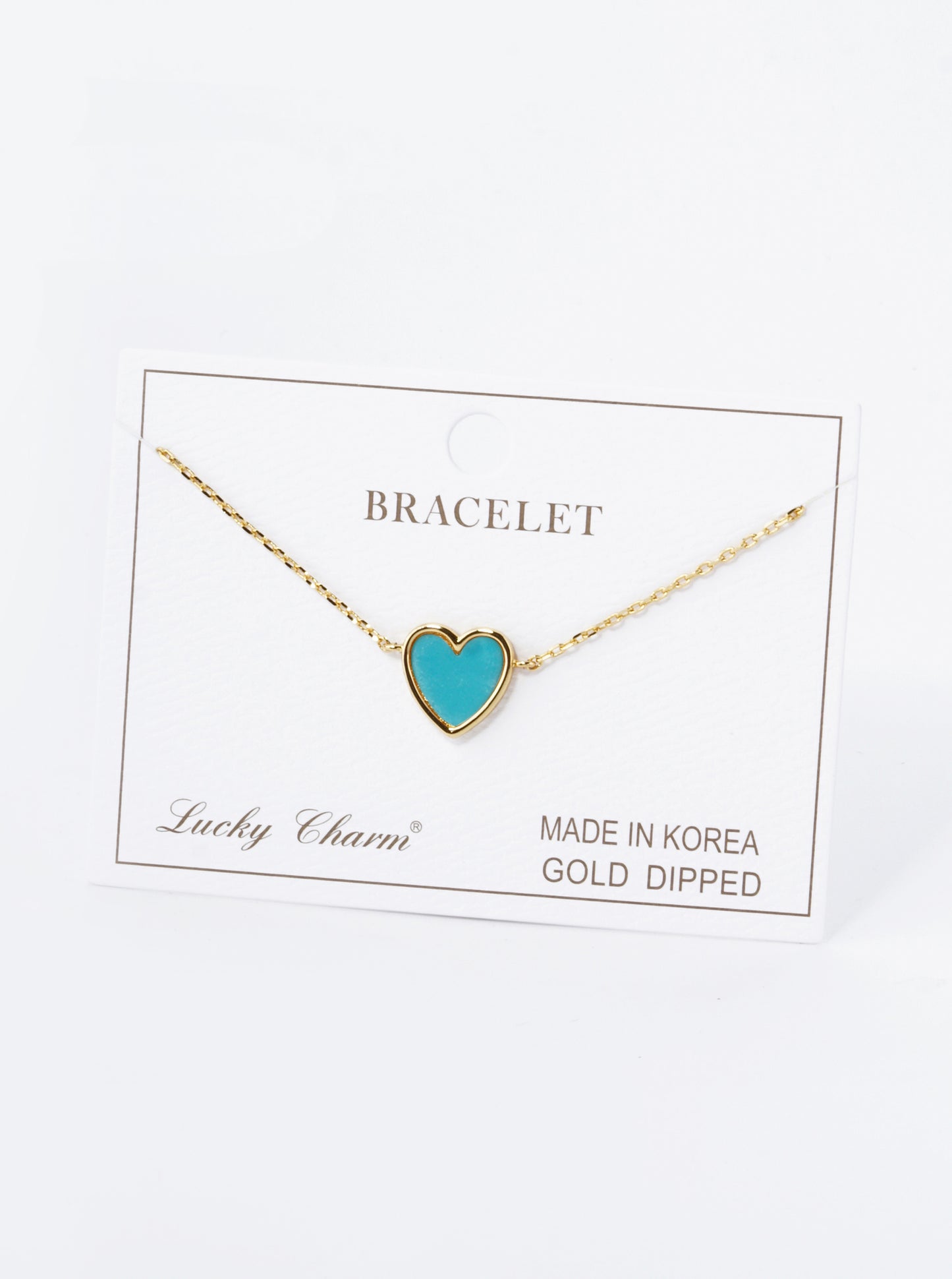 18K Gold Dipped 13mm Heart Chain Bracelet
