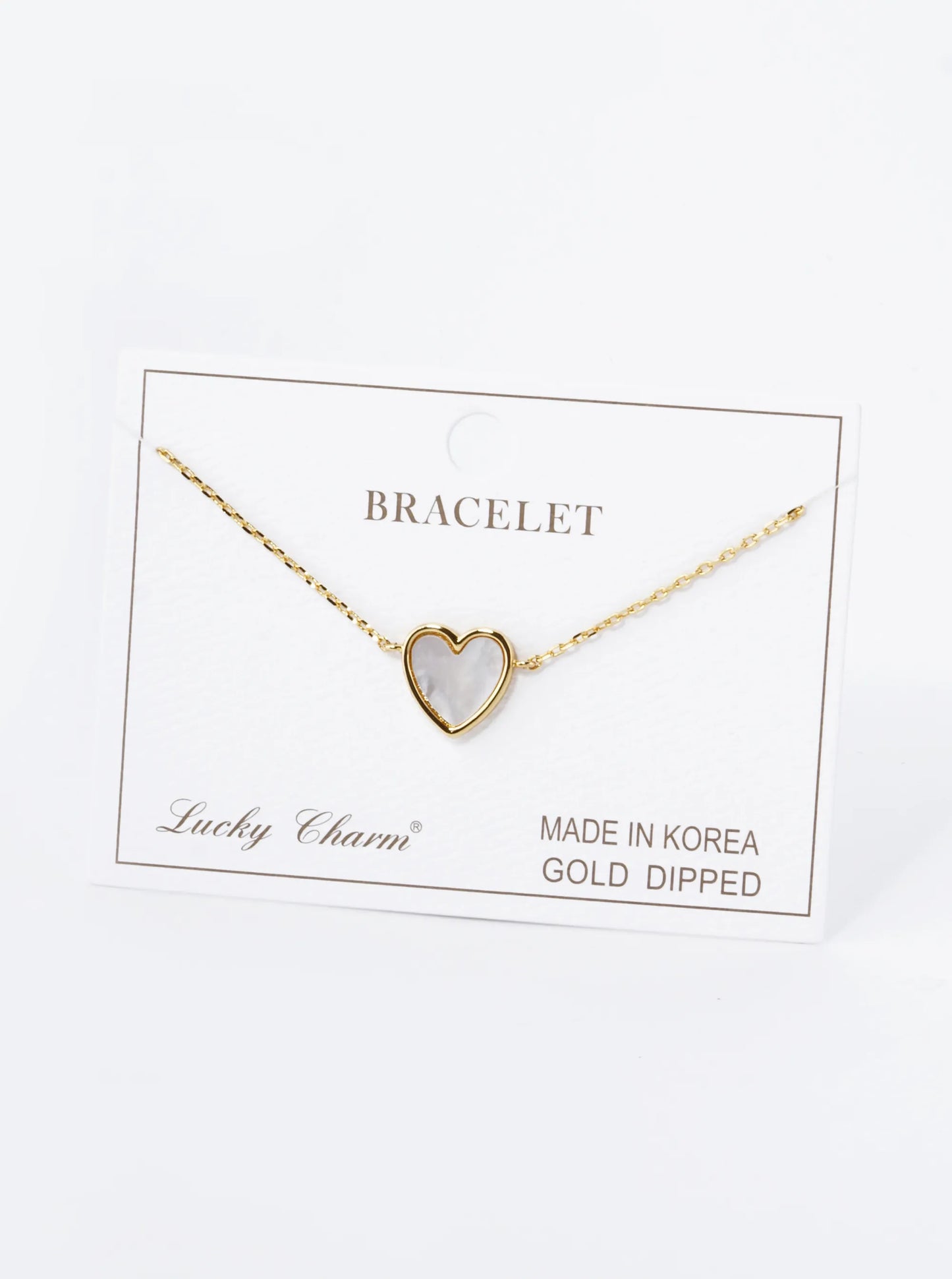 18K Gold Dipped 13mm Heart Chain Bracelet