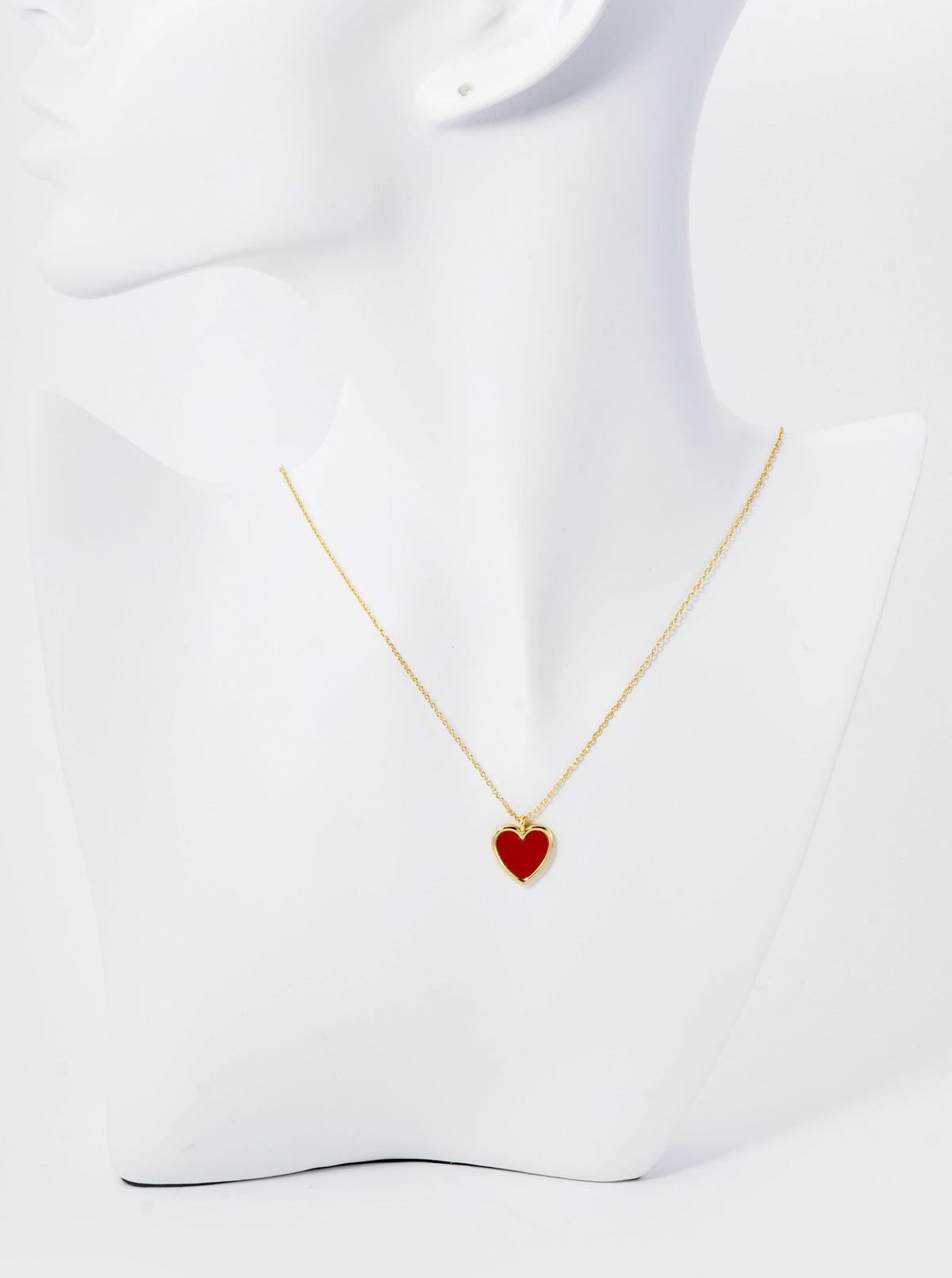 18K Gold Dipped 13mm Heart Pendant Necklace