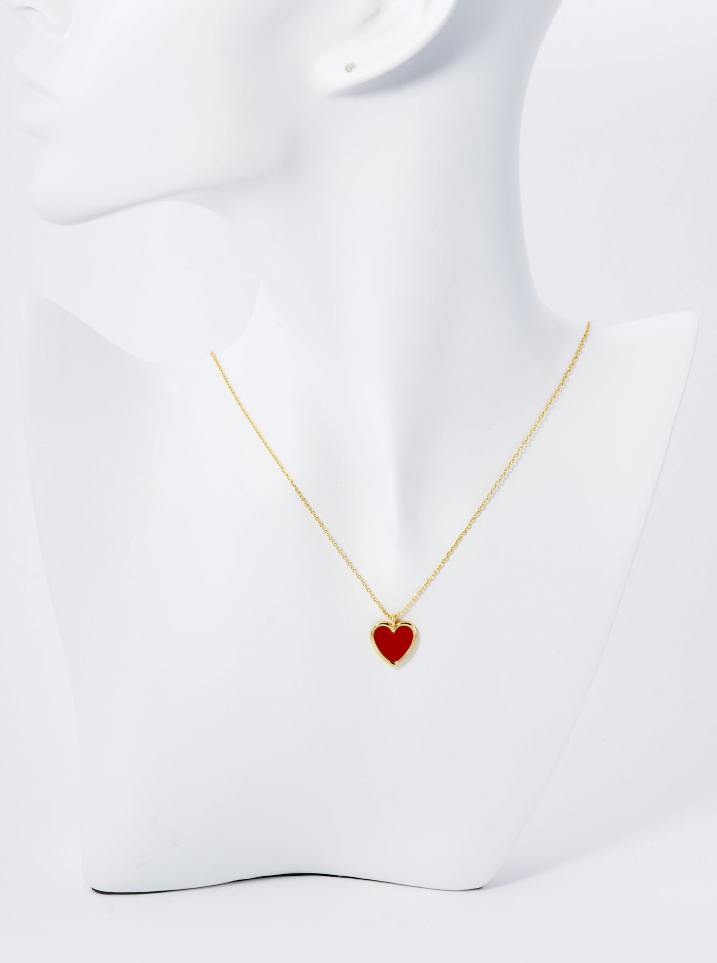 18K Gold Dipped 13mm Heart Pendant Necklace