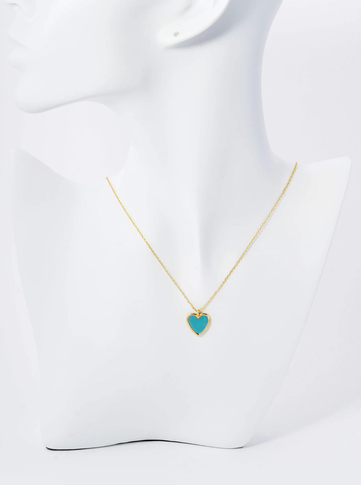 18K Gold Dipped 13mm Heart Pendant Necklace