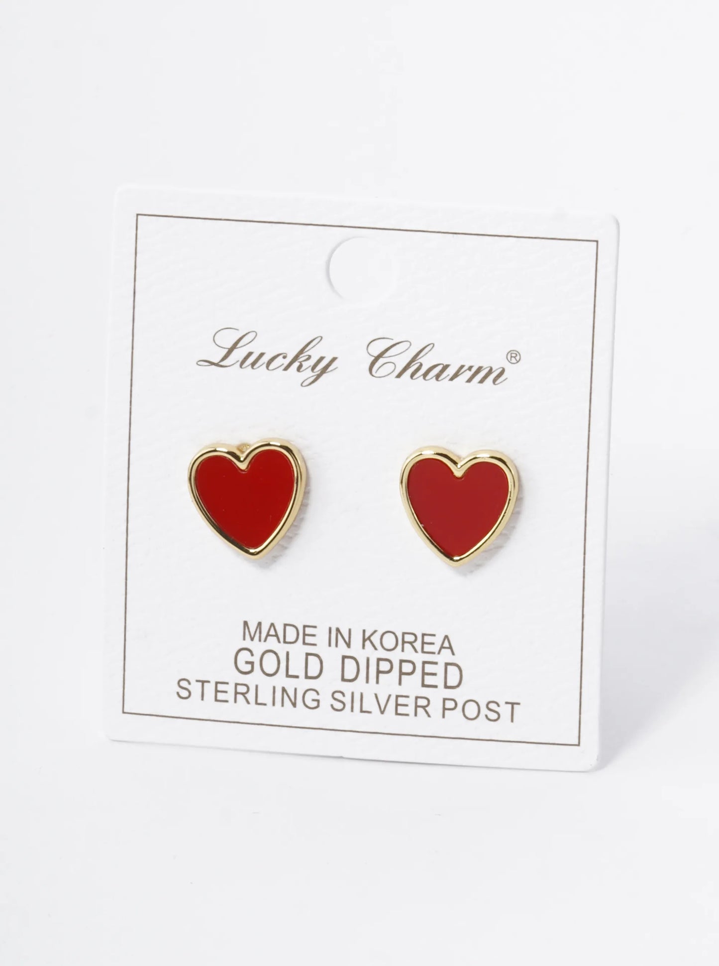 18K Gold Dipped 13mm Heart Stud Earrings