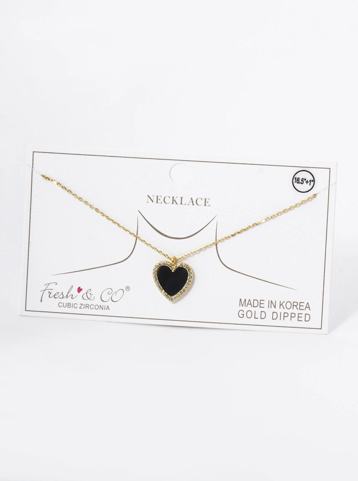18K Gold Dipped 13mm Pave Set Cubic Zirconia Heart Pendant Necklace