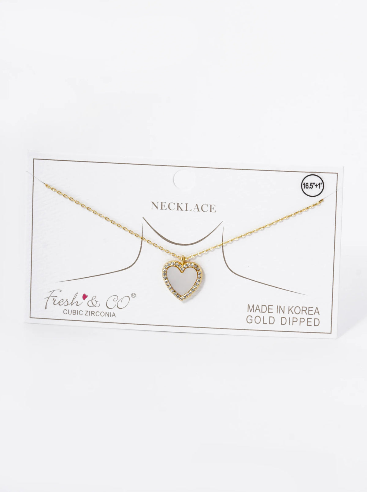 18K Gold Dipped 13mm Pave Set Cubic Zirconia Heart Pendant Necklace